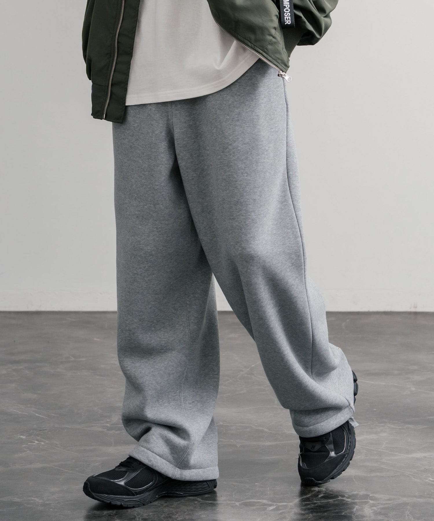 ロッキーモンロー Rocky Monroe スウェットパンツ イージー ワイド メンズ レディース 裏起毛 無地 ヘビーウェイト リラックス ウエストゴム ハイウエスト ドローコード ルーズ 14851 (2.杢グレー) 2.杢グレー