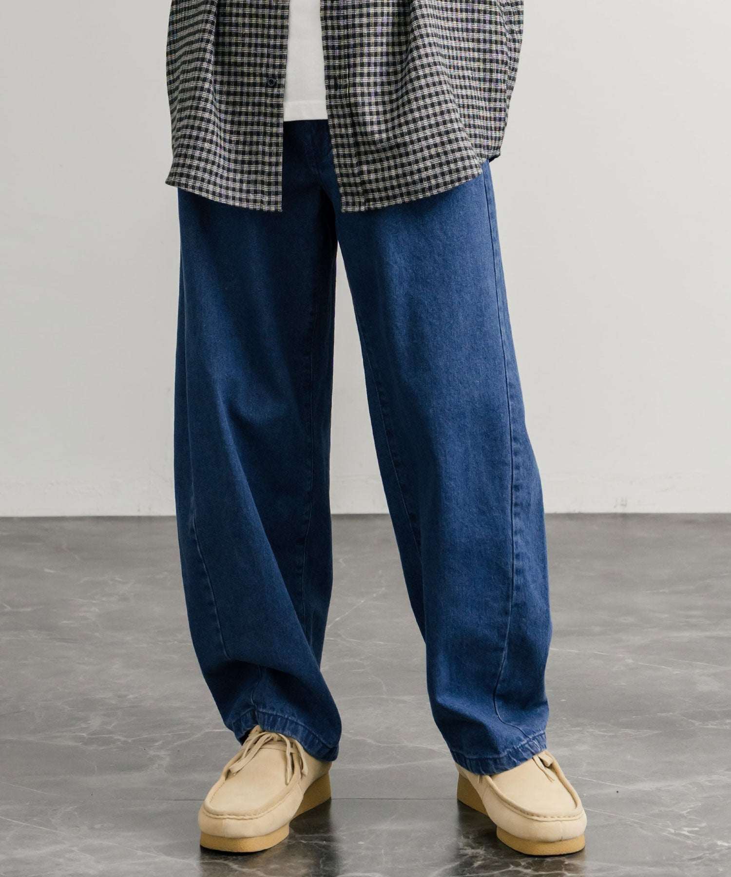 ロッキーモンロー Rocky Monroe GERRY ジェリー デニムパンツ クライミングパンツ メンズ レディース ジーンズ バレルレッグ UVカット ワイド 無地 ロゴ刺繍 15113 (73.ブルー) 73.ブルー