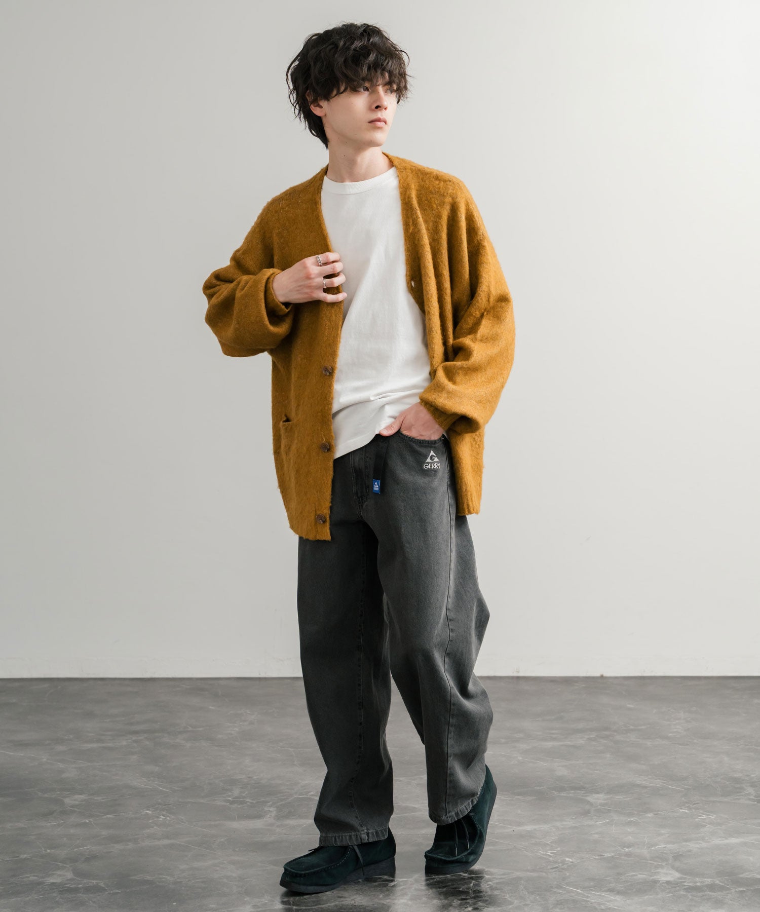 ロッキーモンロー Rocky Monroe GERRY ジェリー デニムパンツ クライミングパンツ メンズ レディース ジーンズ バレルレッグ UVカット ワイド 無地 ロゴ刺繍 15113 (73.ブルー) 73.ブルー