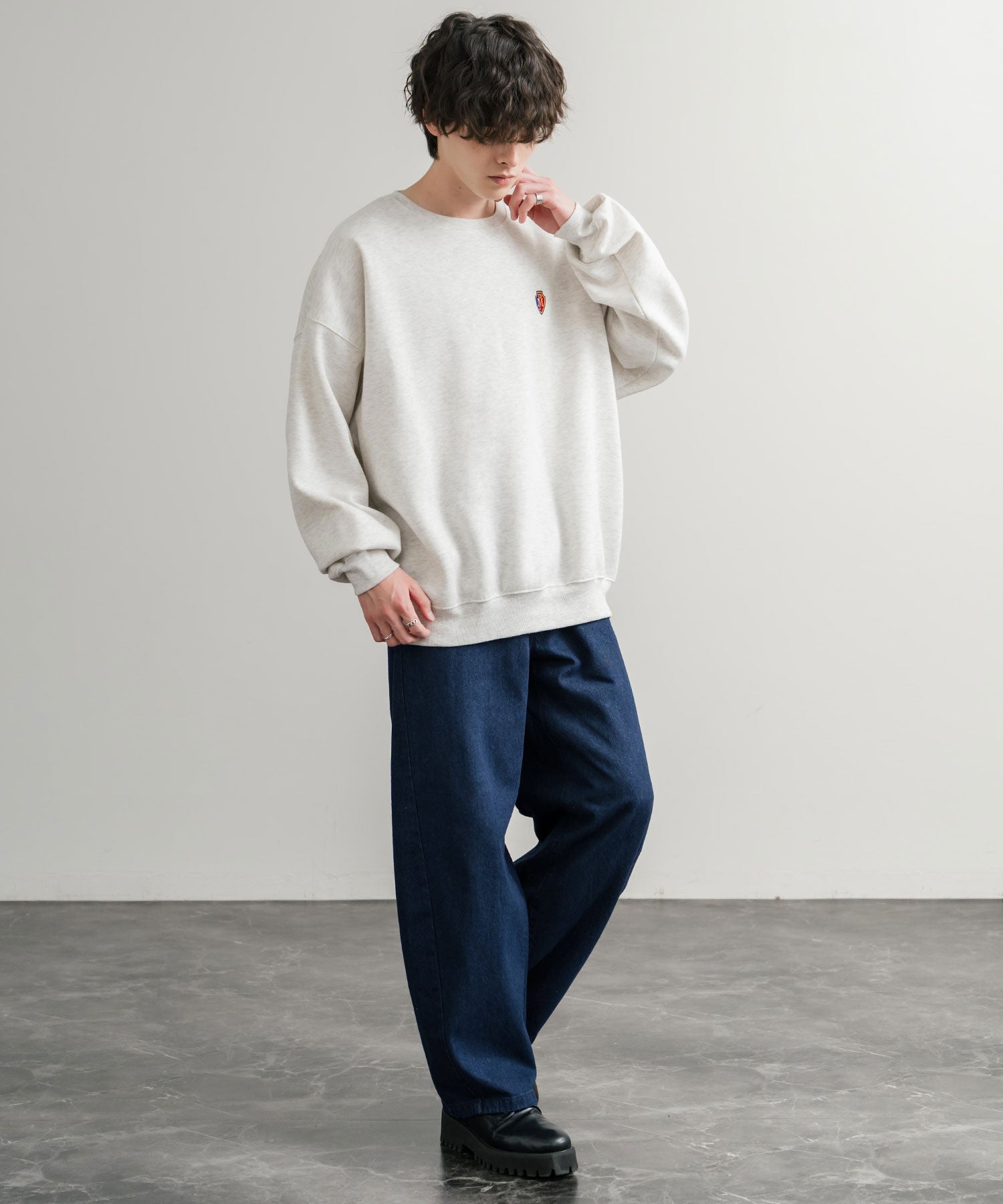 ロッキーモンロー Rocky Monroe GERRY ジェリー デニムパンツ クライミングパンツ メンズ レディース ジーンズ バレルレッグ UVカット ワイド 無地 ロゴ刺繍 15113 (73.ブルー) 73.ブルー