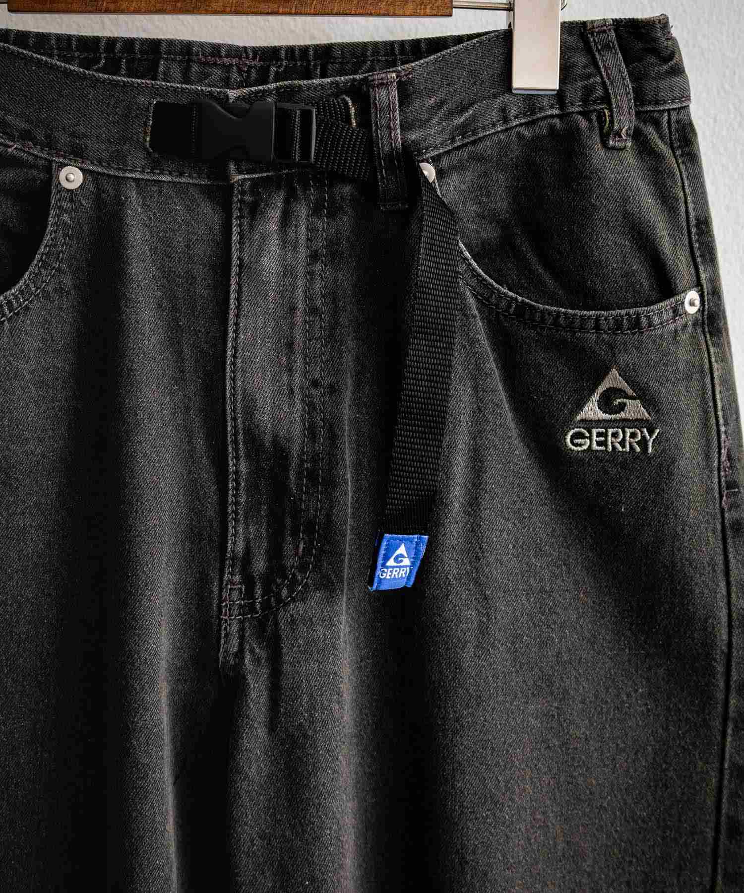 ロッキーモンロー Rocky Monroe GERRY ジェリー デニムパンツ クライミングパンツ メンズ レディース ジーンズ バレルレッグ UVカット ワイド 無地 ロゴ刺繍 15113 (73.ブルー) 73.ブルー