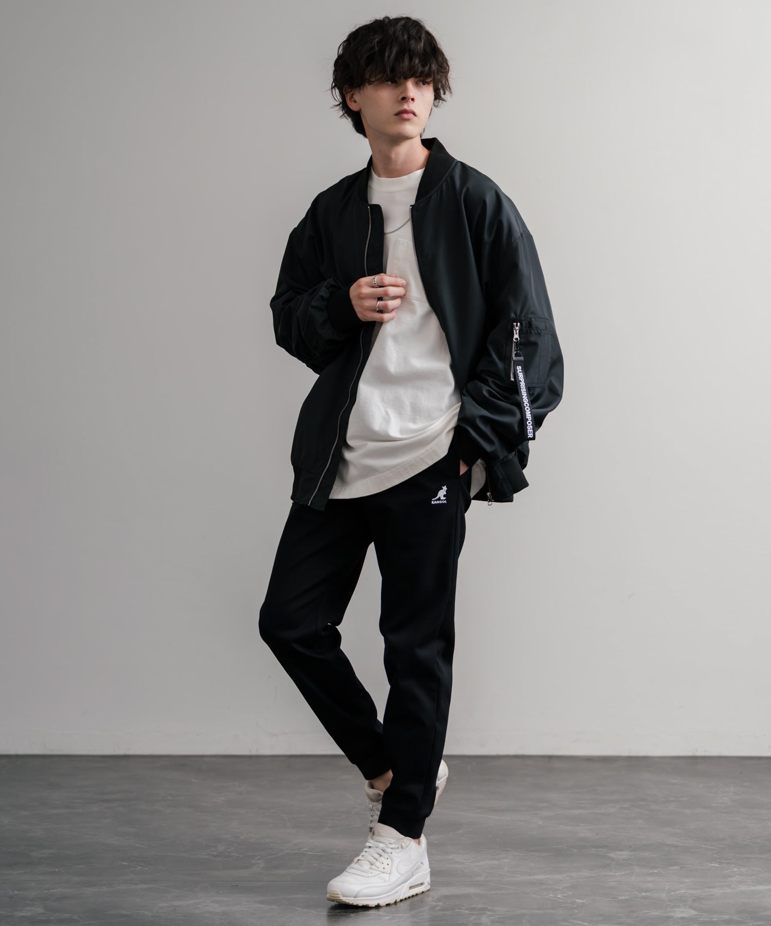 ロッキーモンロー Rocky Monroe KANGOL ジョガーパンツ 暖パン 裏起毛 裏フリース 蓄熱 新色追加 メンズ レディース イージー スリム テーパード ストレッチ 別注コラボ 14622 (ホワイト) ホワイト