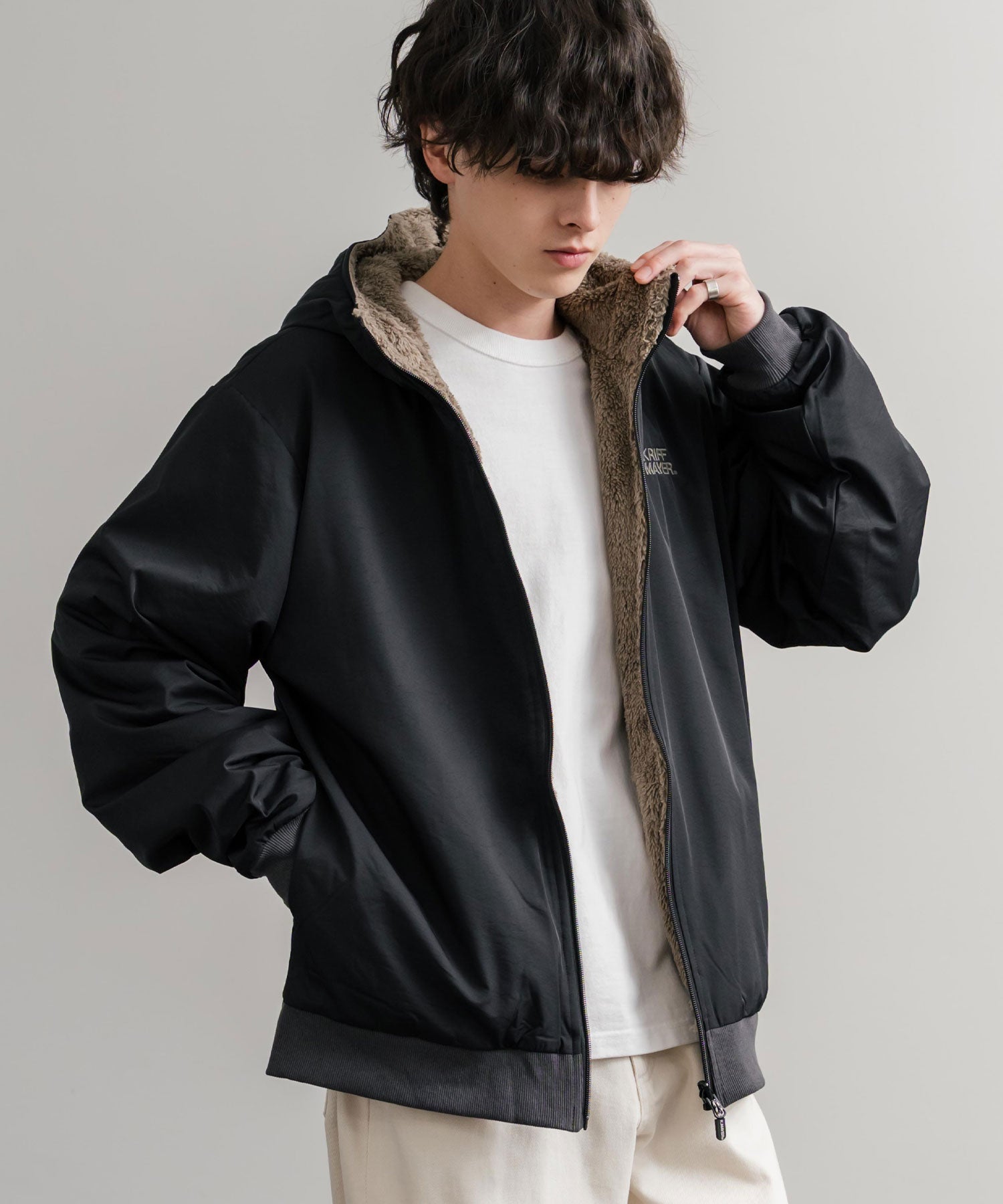 ロッキーモンロー Rocky Monroe ボアジャケット マウンテンパーカー ブルゾン メンズ レディース フード フリース リバーシブル 2WAY KRIFF MAYER 2514403 14795 (90.マルチ1) 90.マルチ1