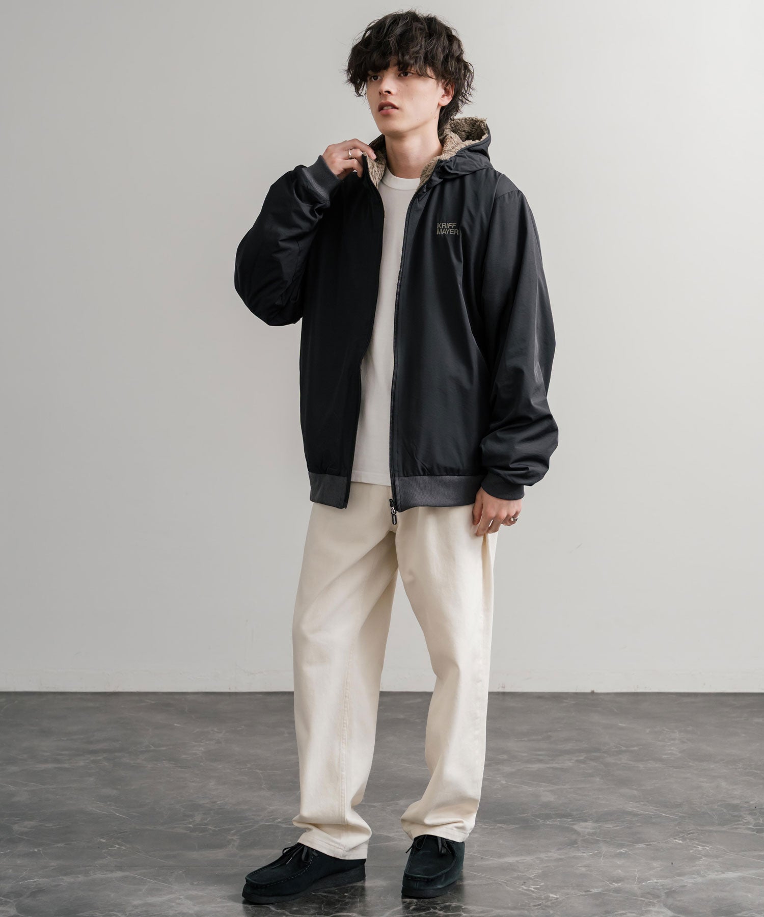 ロッキーモンロー Rocky Monroe ボアジャケット マウンテンパーカー ブルゾン メンズ レディース フード フリース リバーシブル 2WAY KRIFF MAYER 2514403 14795 (90.マルチ1) 90.マルチ1