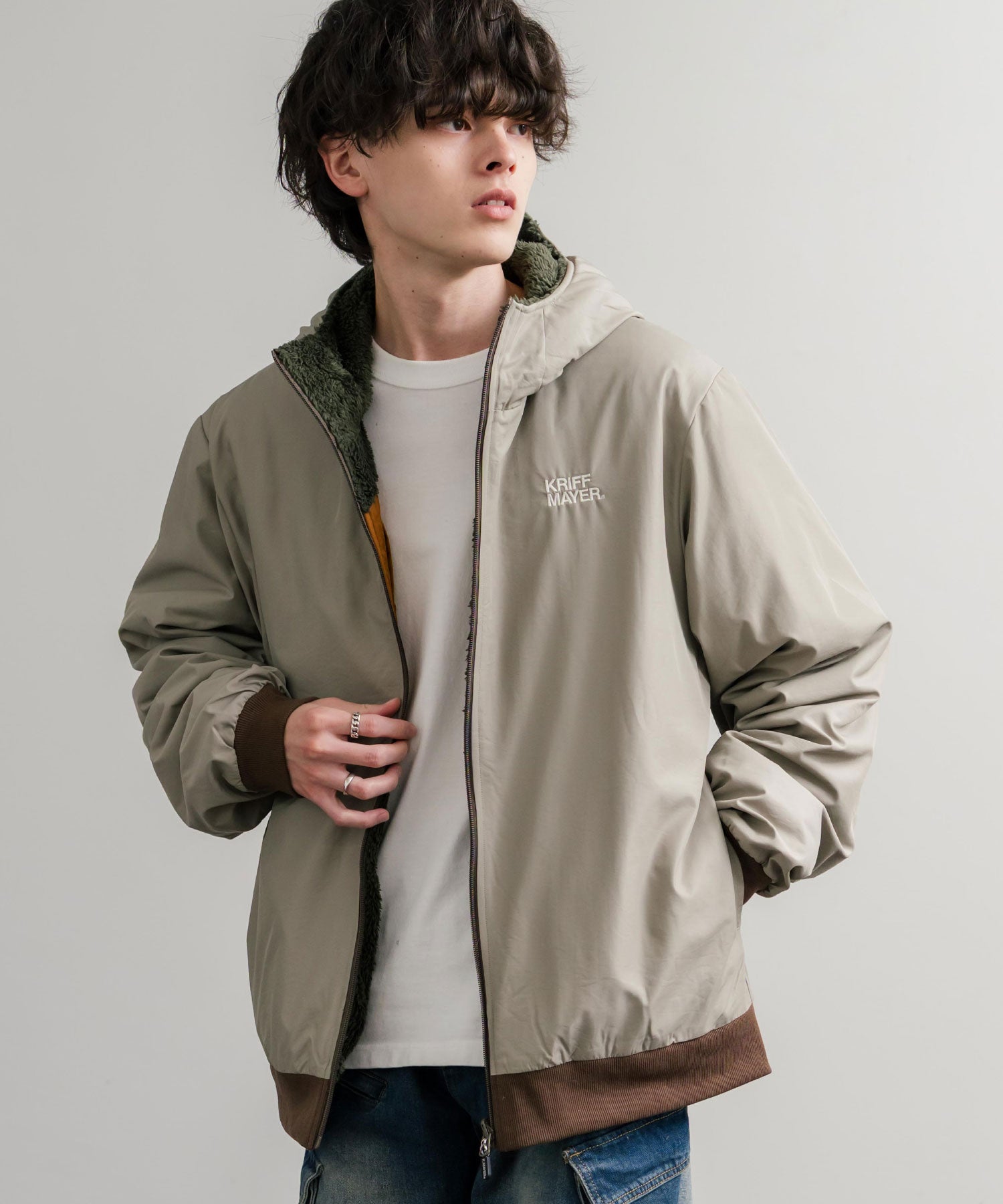 ロッキーモンロー Rocky Monroe ボアジャケット マウンテンパーカー ブルゾン メンズ レディース フード フリース リバーシブル 2WAY KRIFF MAYER 2514403 14795 (90.マルチ1) 90.マルチ1