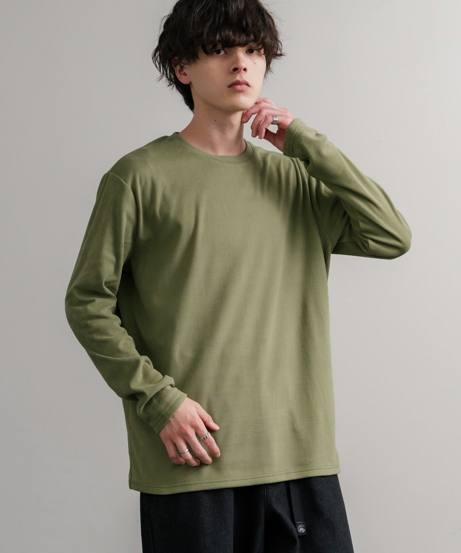 ロッキーモンロー Rocky Monroe カットソー フリース 長袖 メンズ レディース Tシャツ ロンT リラックス ストレッチ 無地 クルーネック 保温 ベーシック シンプル カジュアル 14854 (4.ワイン) 4.ワイン