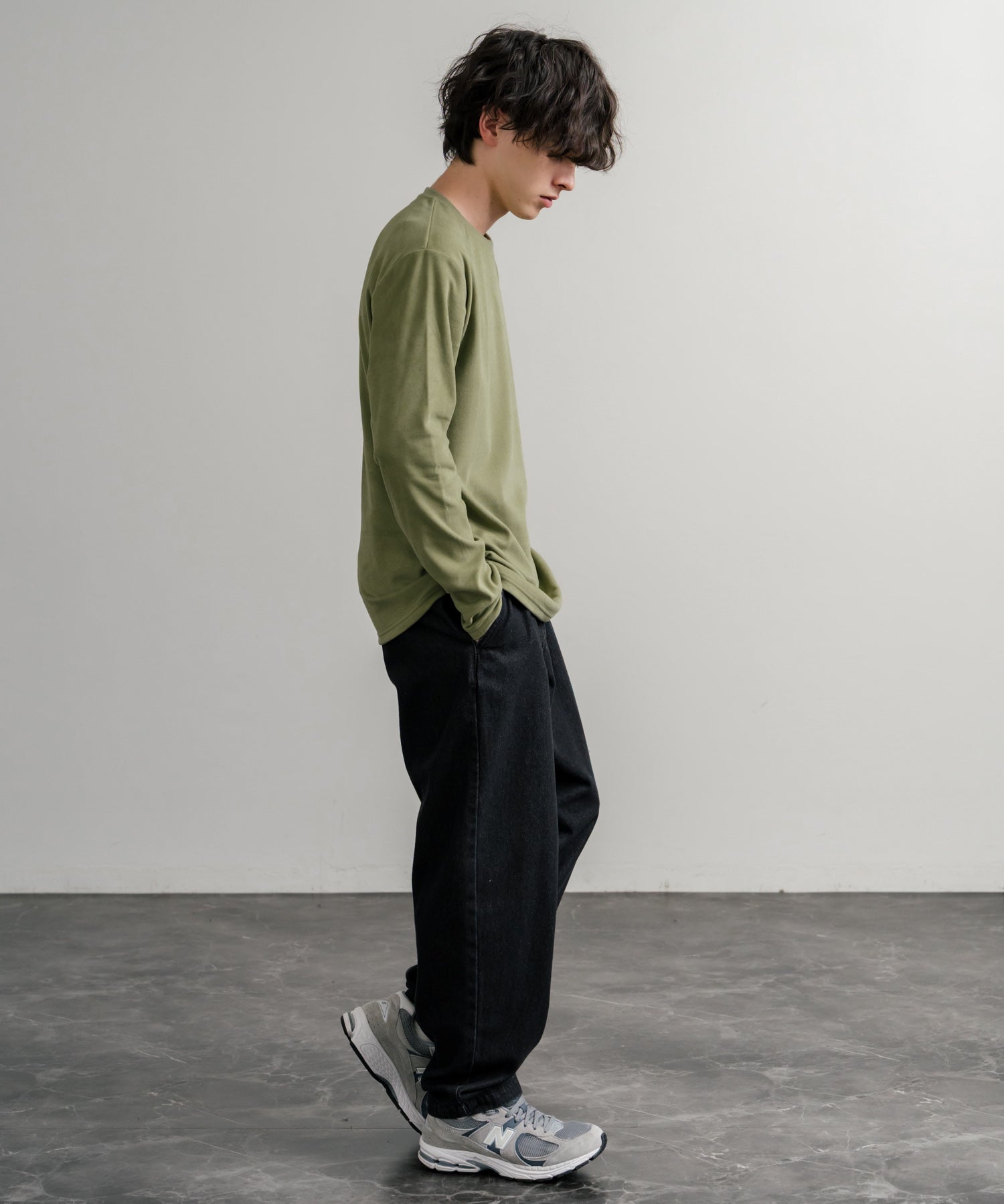 ロッキーモンロー Rocky Monroe カットソー フリース 長袖 メンズ レディース Tシャツ ロンT リラックス ストレッチ 無地 クルーネック 保温 ベーシック シンプル カジュアル 14854 (4.ワイン) 4.ワイン