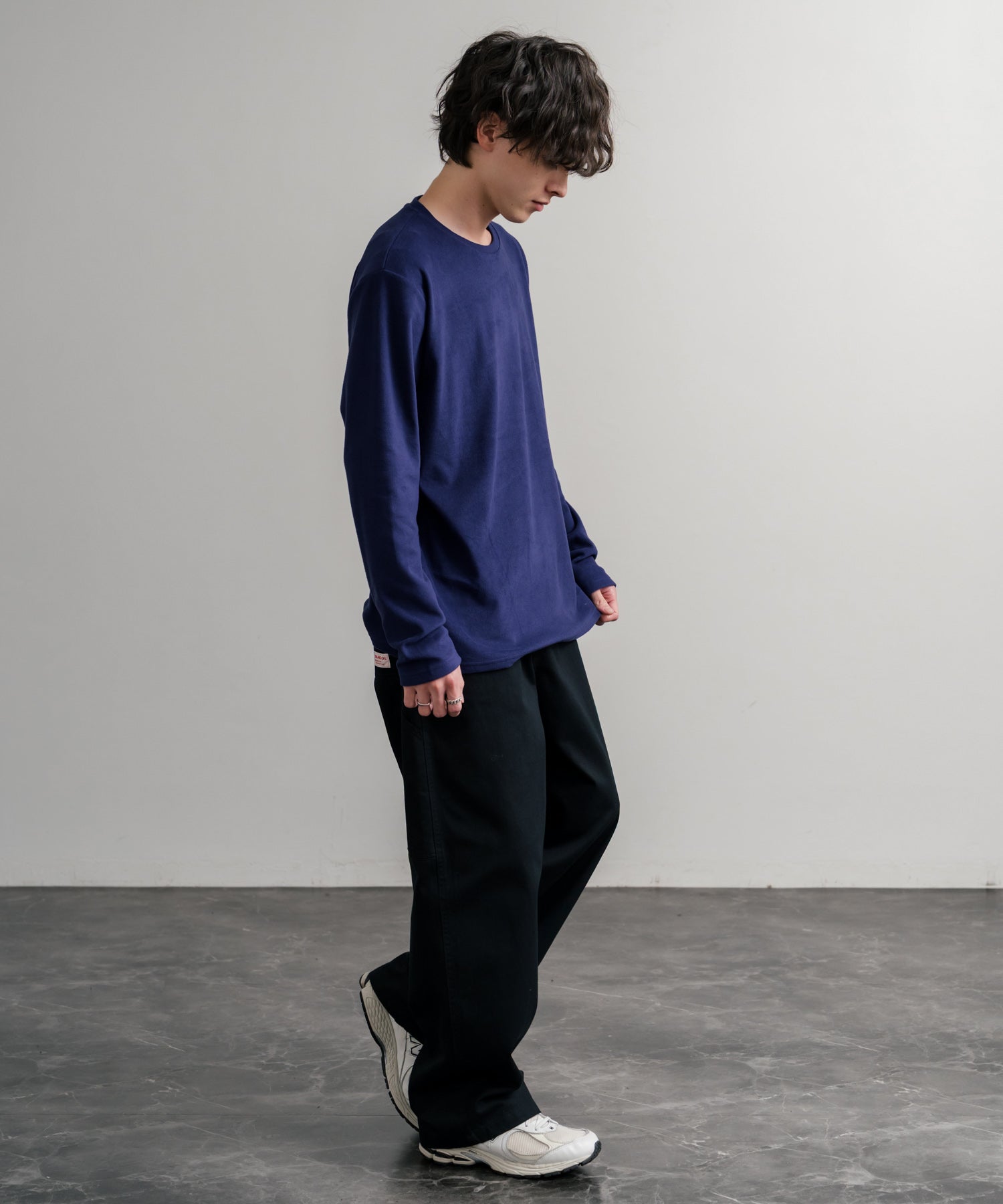 ロッキーモンロー Rocky Monroe カットソー フリース 長袖 メンズ レディース Tシャツ ロンT リラックス ストレッチ 無地 クルーネック 保温 ベーシック シンプル カジュアル 14854 (4.ワイン) 4.ワイン