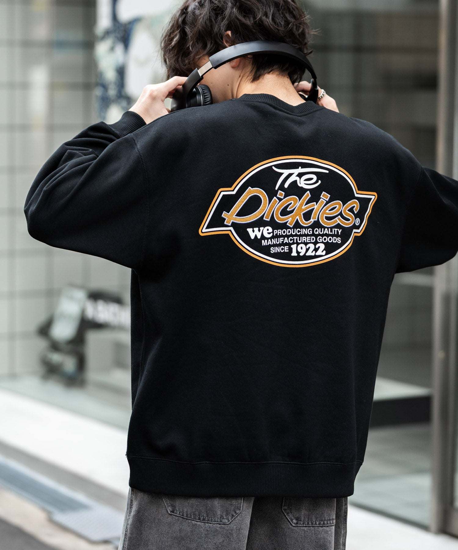 ロッキーモンロー Rocky Monroe Dickies スウェット トレーナー 裏起毛 メンズ レディース ロゴ 刺繍 ワンポイント バックプリント オーバーサイズ リラックス カジュアル 14886 (B-19.オートミール) B-19.オートミール