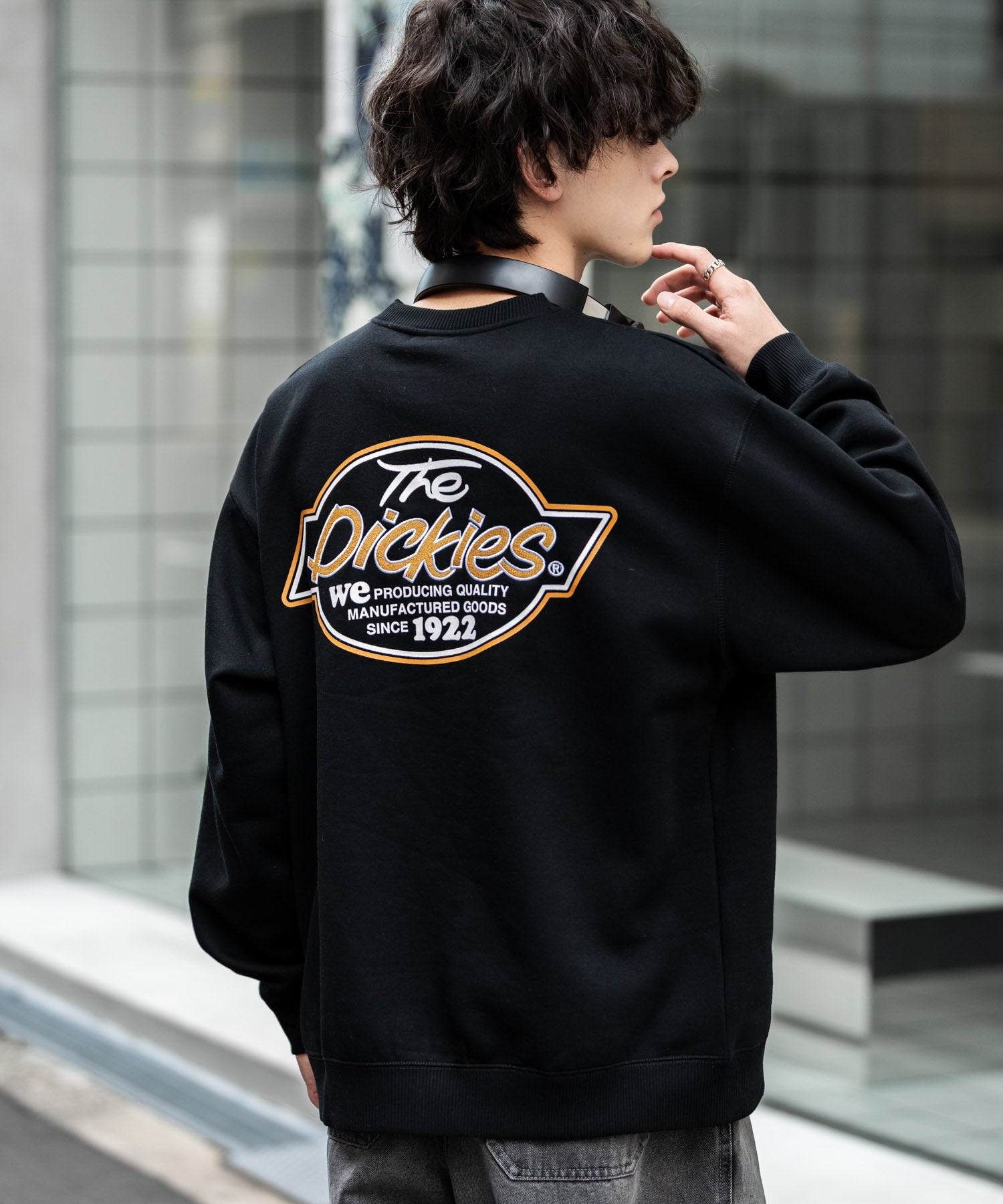 ロッキーモンロー Rocky Monroe Dickies スウェット トレーナー 裏起毛 メンズ レディース ロゴ 刺繍 ワンポイント バックプリント オーバーサイズ リラックス カジュアル 14886 (B-19.オートミール) B-19.オートミール