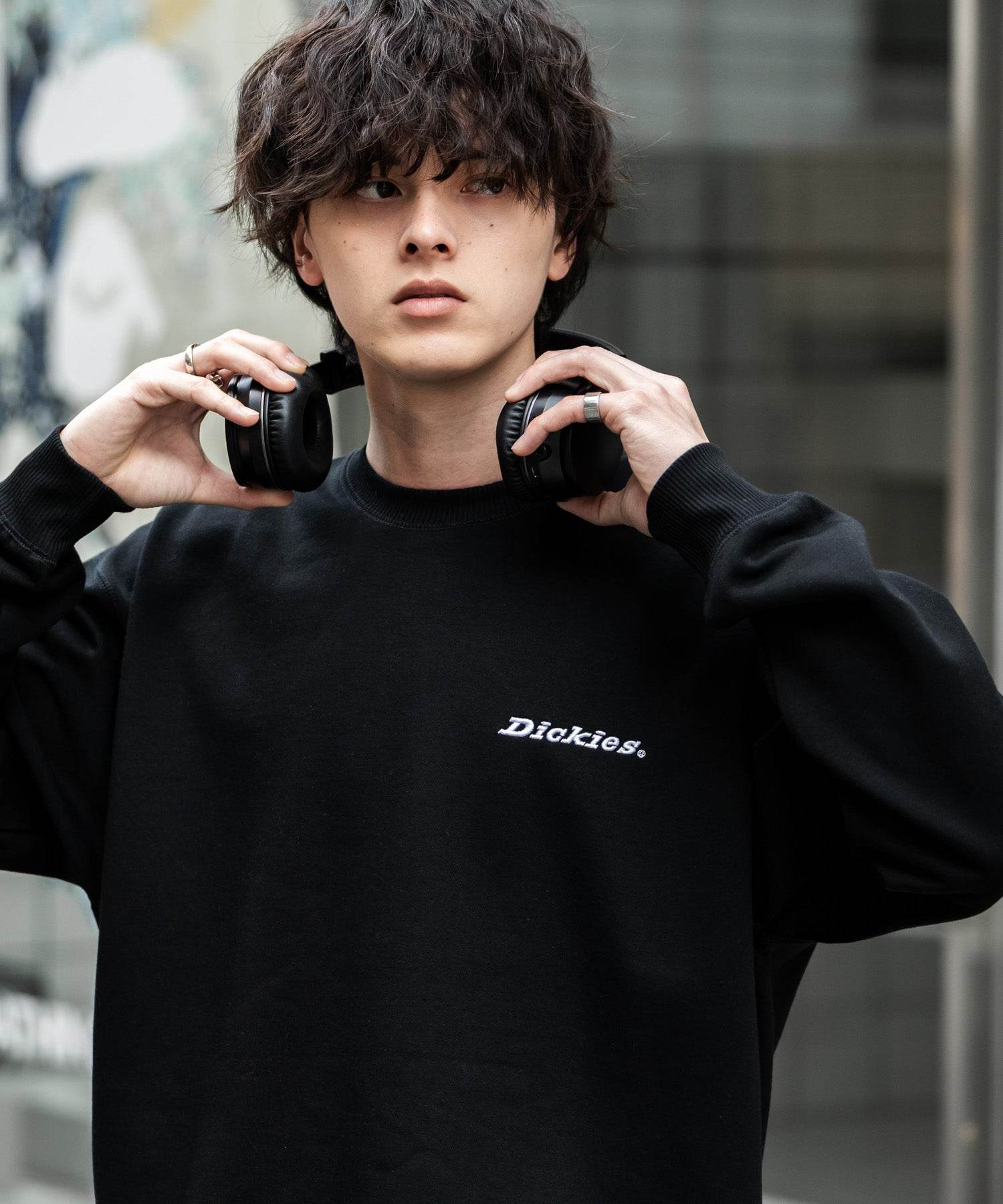 ロッキーモンロー Rocky Monroe Dickies スウェット トレーナー 裏起毛 メンズ レディース ロゴ 刺繍 ワンポイント バックプリント オーバーサイズ リラックス カジュアル 14886 (B-19.オートミール) B-19.オートミール