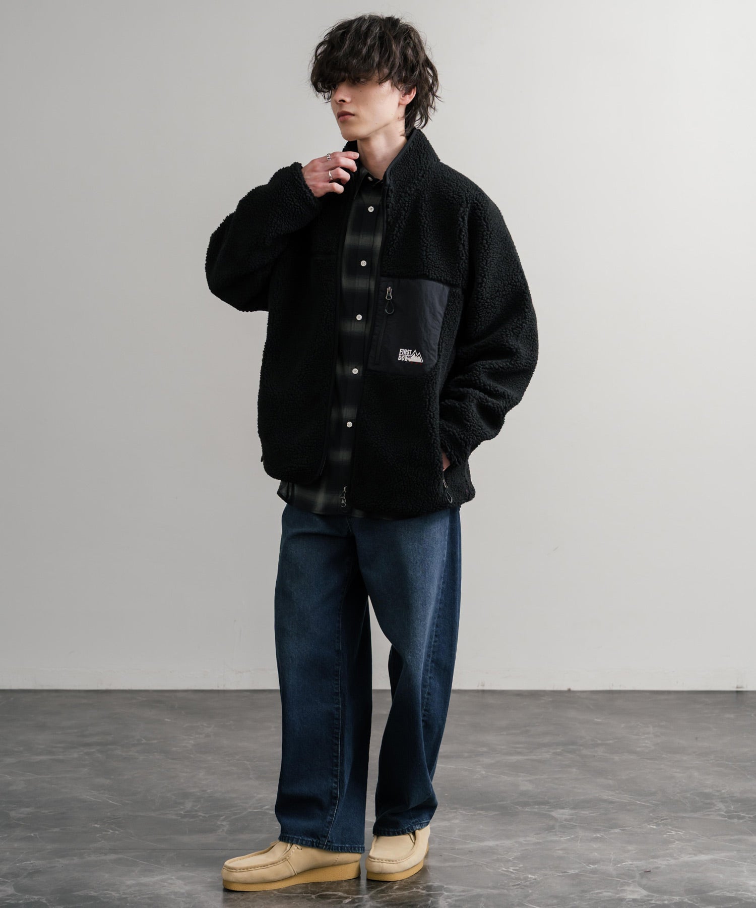 ロッキーモンロー Rocky Monroe FIRST DOWN ファーストダウン ボアジャケット フリース メンズ レディース アウター ブルゾン ラグラン タンブリングボア F942021 14981 (80.パープル) 80.パープル