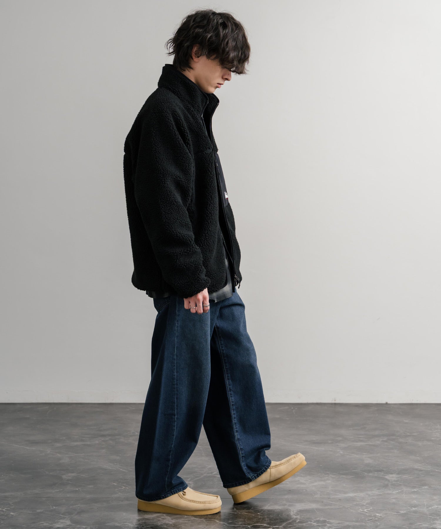 ロッキーモンロー Rocky Monroe FIRST DOWN ファーストダウン ボアジャケット フリース メンズ レディース アウター ブルゾン ラグラン タンブリングボア F942021 14981 (80.パープル) 80.パープル