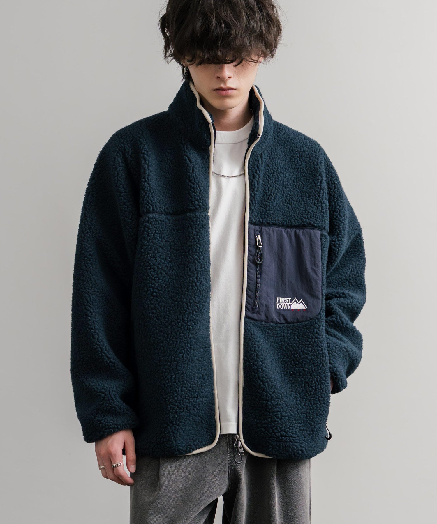 ロッキーモンロー Rocky Monroe FIRST DOWN ファーストダウン ボアジャケット フリース メンズ レディース アウター ブルゾン ラグラン タンブリングボア F942021 14981 (80.パープル) 80.パープル