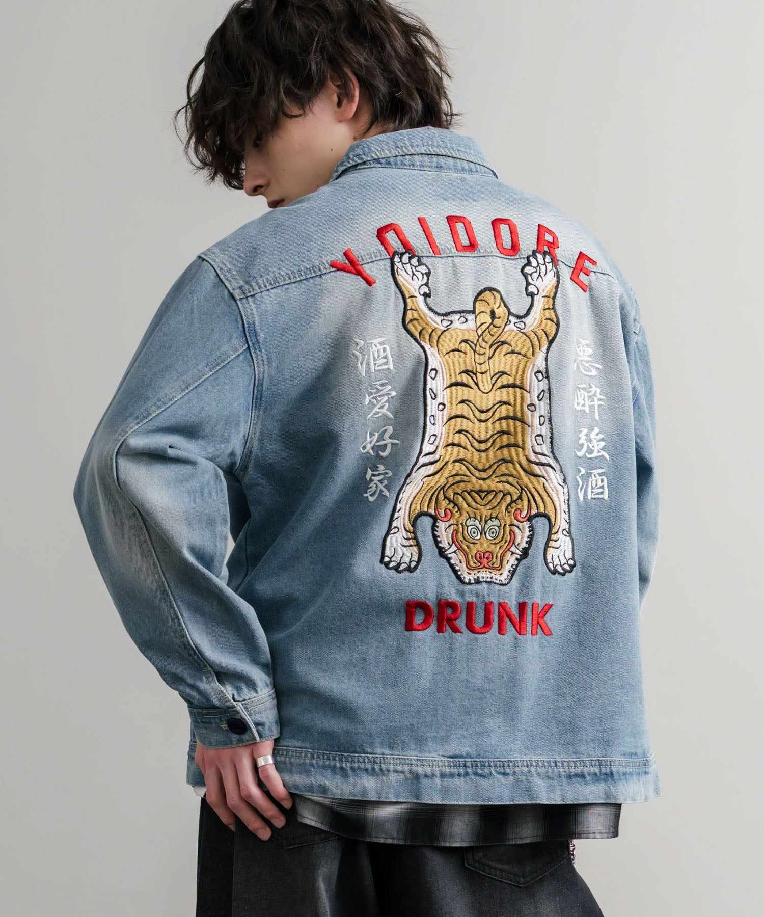 ロッキーモンロー Rocky Monroe デニムジャケット YOIDORE 酔いどれ チベタン 刺繍 メンズ レディース アウター ブルゾン Gジャン ワーク ヴィンテージ インディゴ 14888 (33.ライトインディゴ) 33.ライトインディゴ