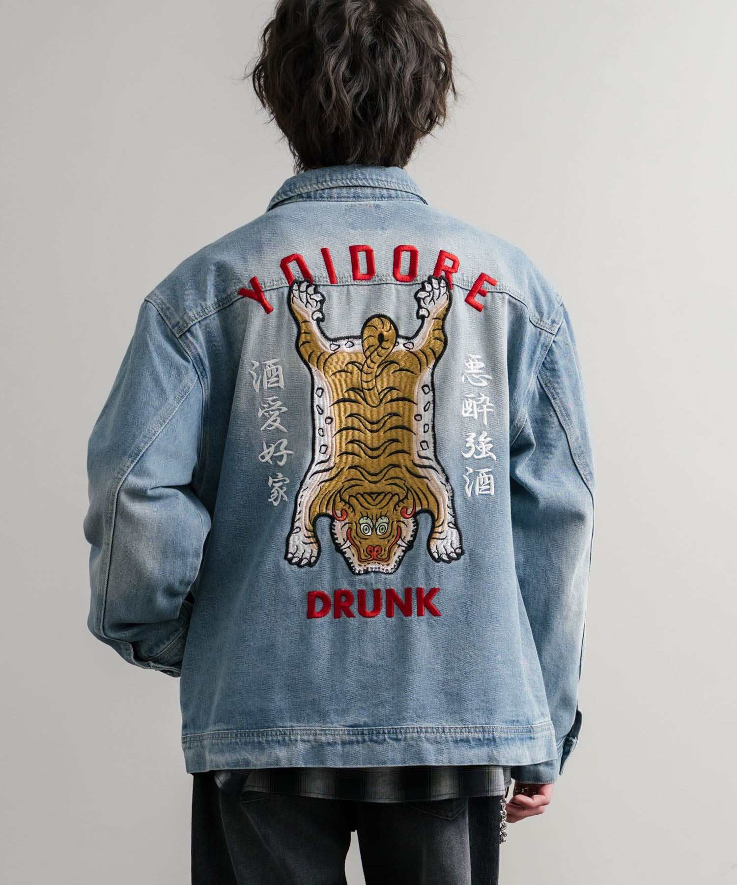 ロッキーモンロー Rocky Monroe デニムジャケット YOIDORE 酔いどれ チベタン 刺繍 メンズ レディース アウター ブルゾン Gジャン ワーク ヴィンテージ インディゴ 14888 (33.ライトインディゴ) 33.ライトインディゴ