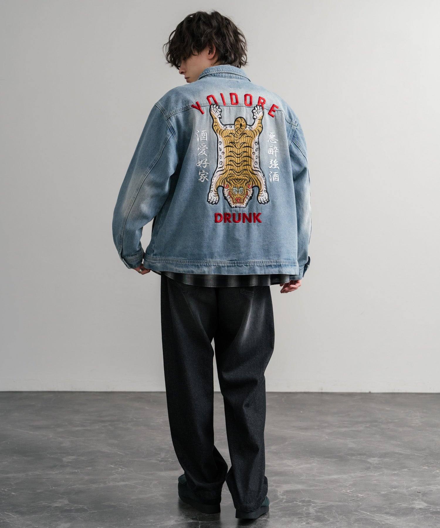 ロッキーモンロー Rocky Monroe デニムジャケット YOIDORE 酔いどれ チベタン 刺繍 メンズ レディース アウター ブルゾン Gジャン ワーク ヴィンテージ インディゴ 14888 (33.ライトインディゴ) 33.ライトインディゴ