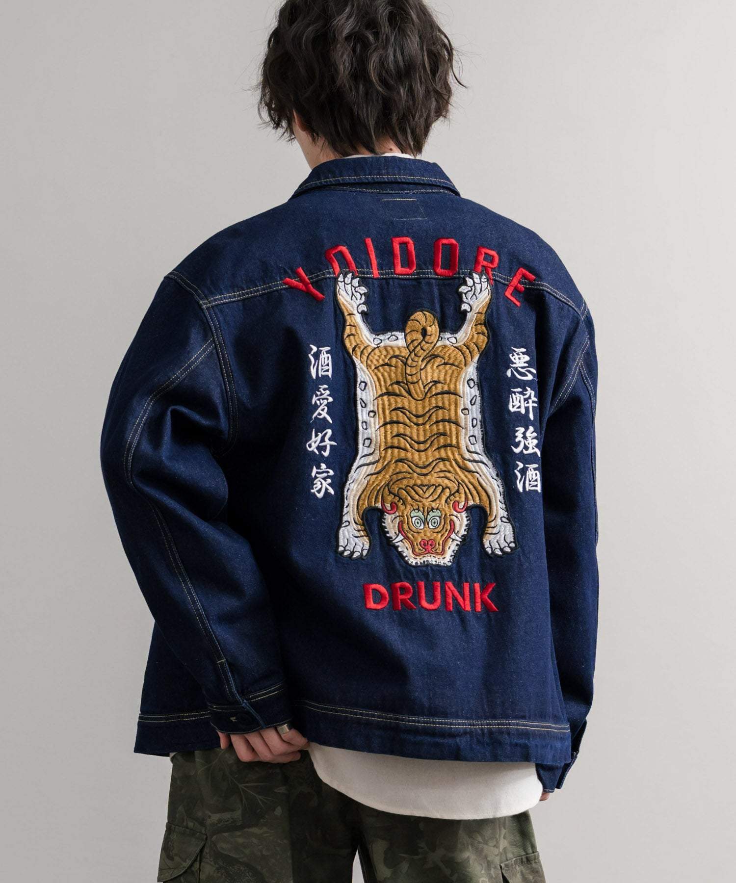 ロッキーモンロー Rocky Monroe デニムジャケット YOIDORE 酔いどれ チベタン 刺繍 メンズ レディース アウター ブルゾン Gジャン ワーク ヴィンテージ インディゴ 14888 (33.ライトインディゴ) 33.ライトインディゴ