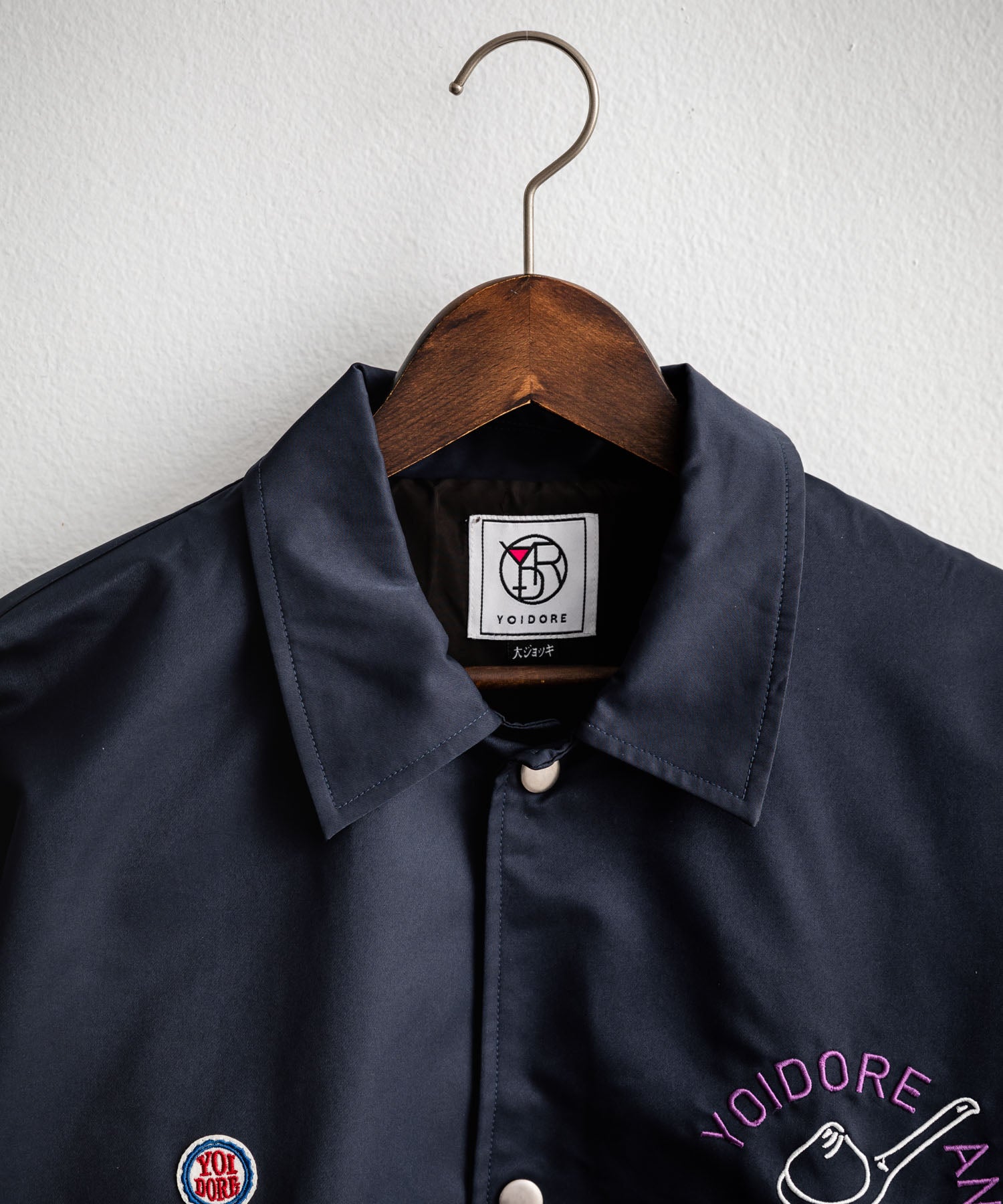 ロッキーモンロー Rocky Monroe コーチジャケット コラボ YOIDORE 京鼎樓 小籠包 ライトアウター ブルゾン メンズ レディース オーバーサイズ ビッグシルエット ルーズ 14889 (39.ネイビー) 39.ネイビー