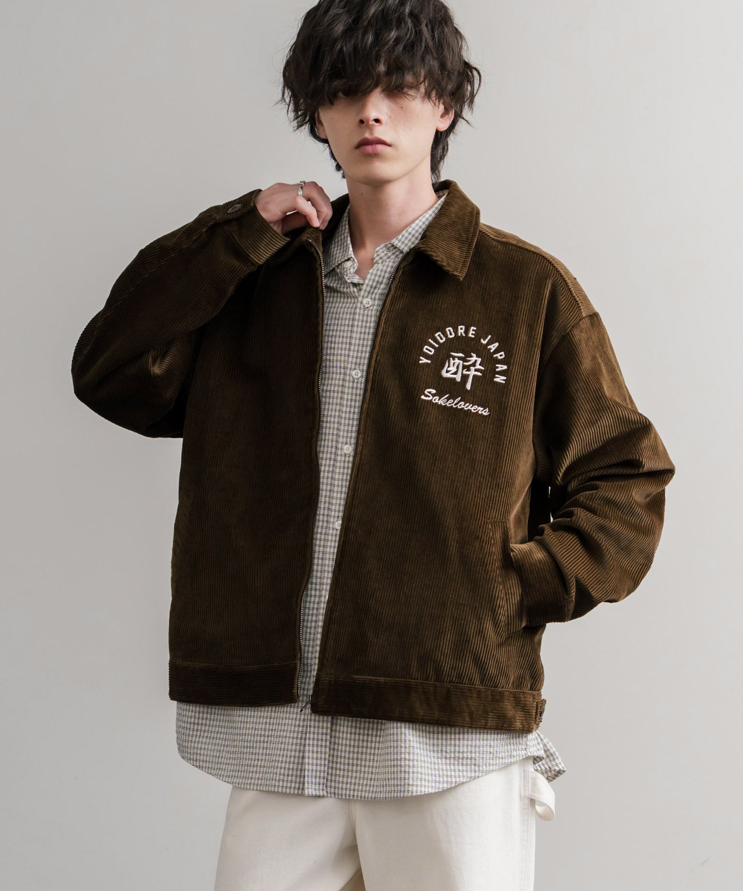 ロッキーモンロー Rocky Monroe コーデュロイジャケット YOIDORE 酔いどれ 刺繍 メンズ レディース ブルゾン ワーク カジュアル アメカジ 古着 オーバーサイズ リラックス 14891 (99.ブラック) 99.ブラック