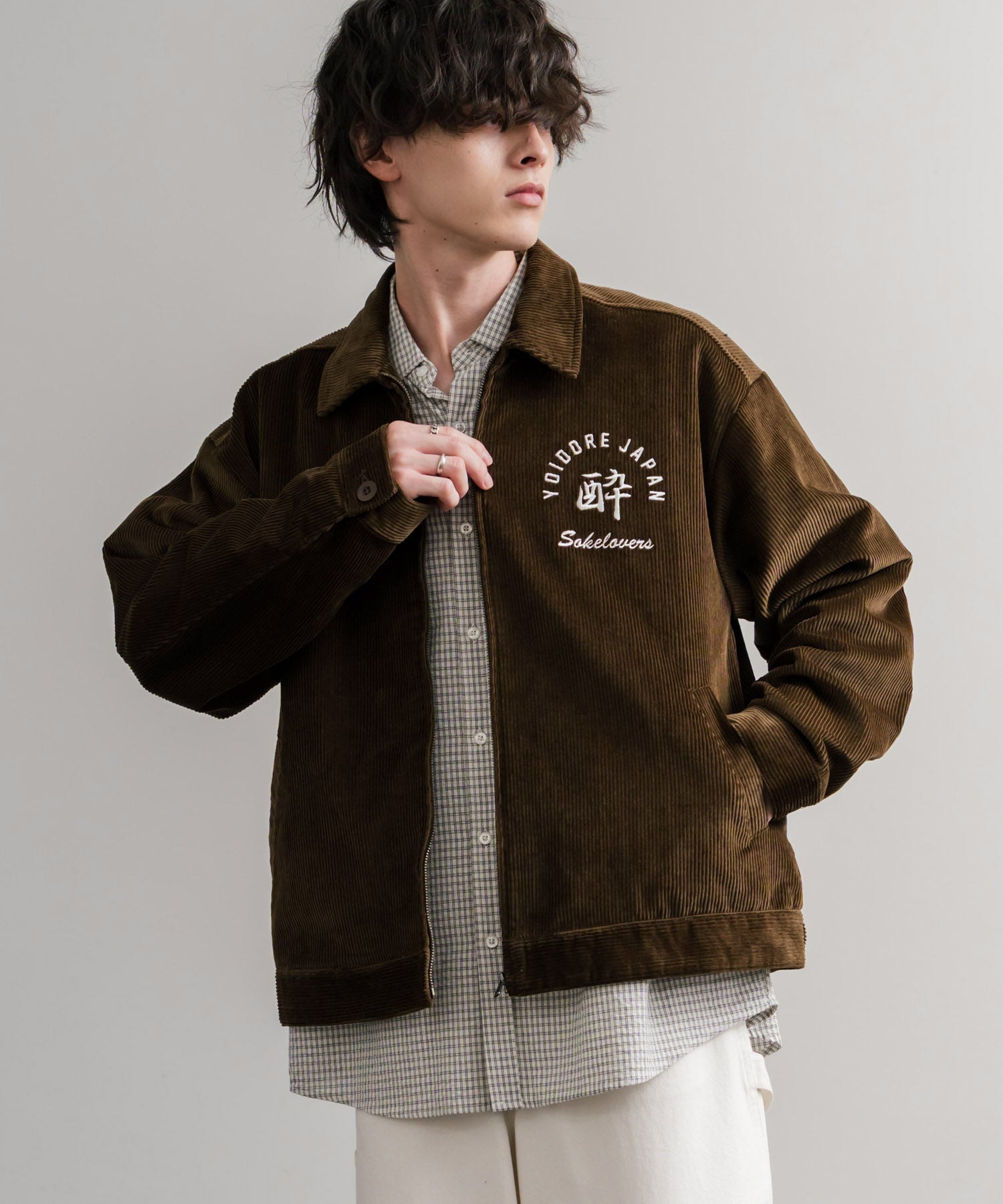 ロッキーモンロー Rocky Monroe コーデュロイジャケット YOIDORE 酔いどれ 刺繍 メンズ レディース ブルゾン ワーク カジュアル アメカジ 古着 オーバーサイズ リラックス 14891 (99.ブラック) 99.ブラック