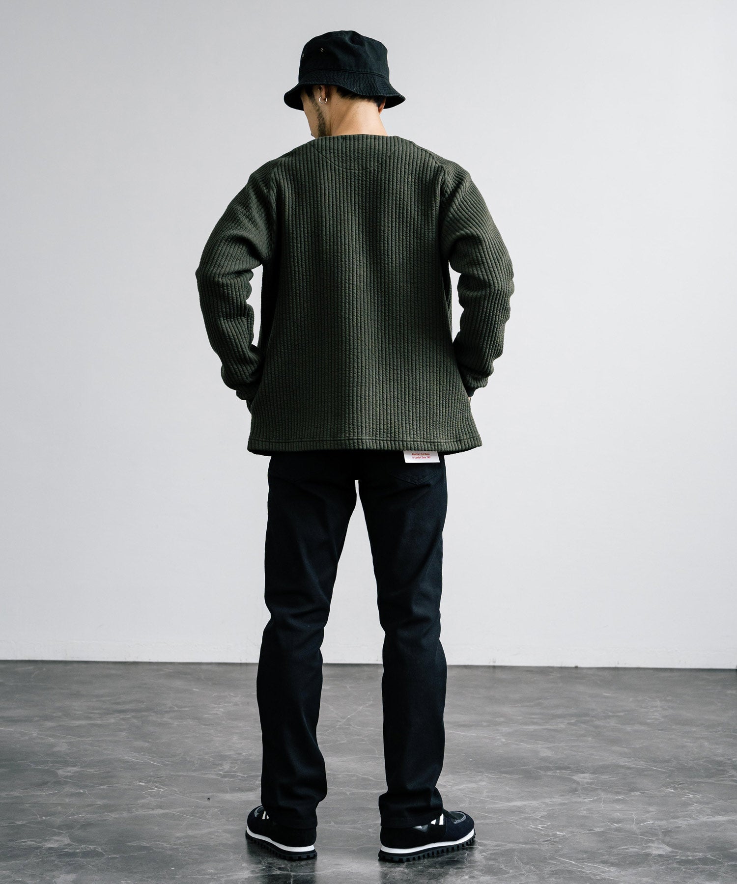 ロッキーモンロー Rocky Monroe ノーカラージャケット ブルゾン キルティングライナー メンズ カーディガン クロス ケーブル 国産 Upscape Audience AUD7330 15388 (ケーブルブラック) ケーブルブラック