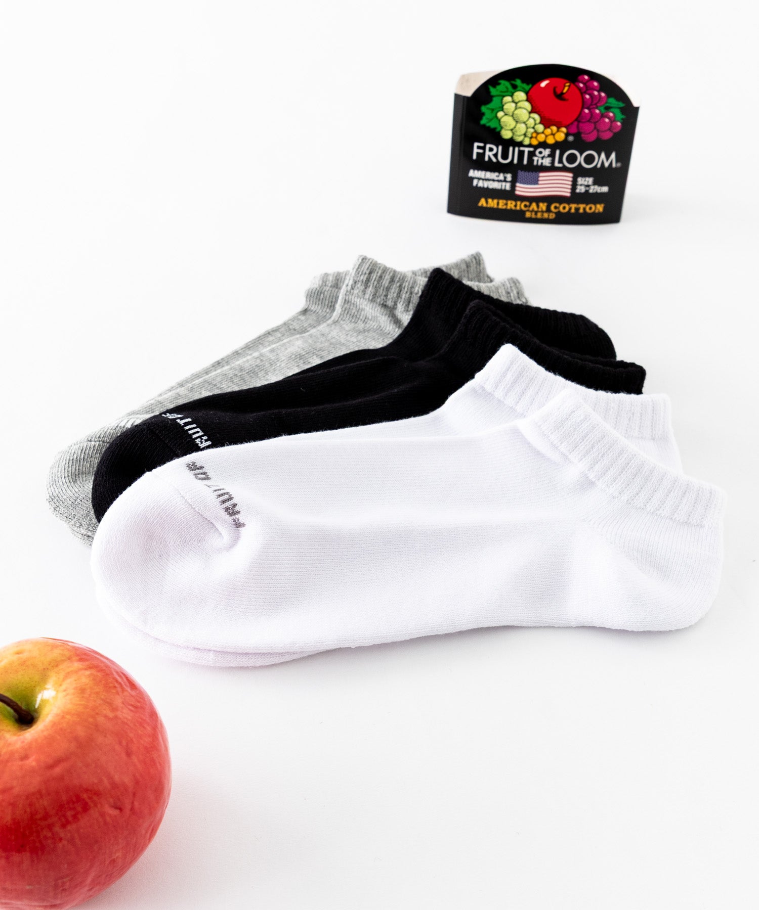 ロッキーモンロー Rocky Monroe スニーカーソックス 3足セット アソート メンズ レディース 靴下 アンクル丈 くるぶし ショート FRUIT OF THE LOOM 15463 (99.アソート) 99.アソート