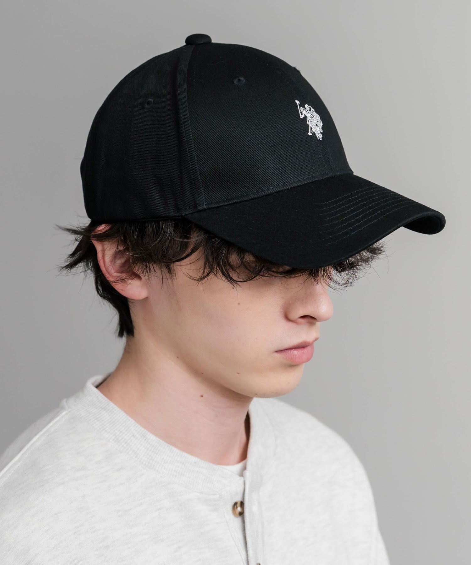 ロッキーモンロー Rocky Monroe U.S. POLO ASSN. ユーエスポロアッスン ベースボールキャップ ローキャップ メンズ レディース ツイル 帽子 無地 ロゴ 刺繍 15598 (ベージュ×ネイビー) ベージュ×ネイビー