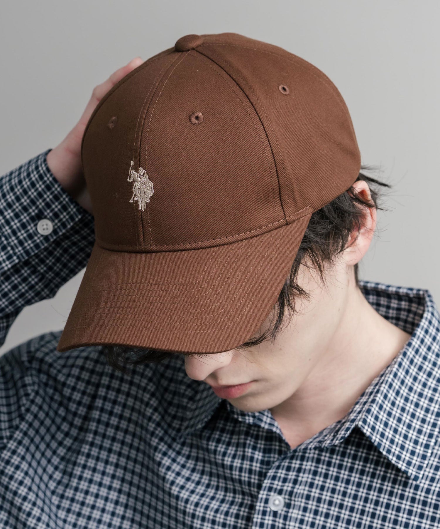 ロッキーモンロー Rocky Monroe U.S. POLO ASSN. ユーエスポロアッスン ベースボールキャップ ローキャップ メンズ レディース ツイル 帽子 無地 ロゴ 刺繍 15598 (ベージュ×ネイビー) ベージュ×ネイビー
