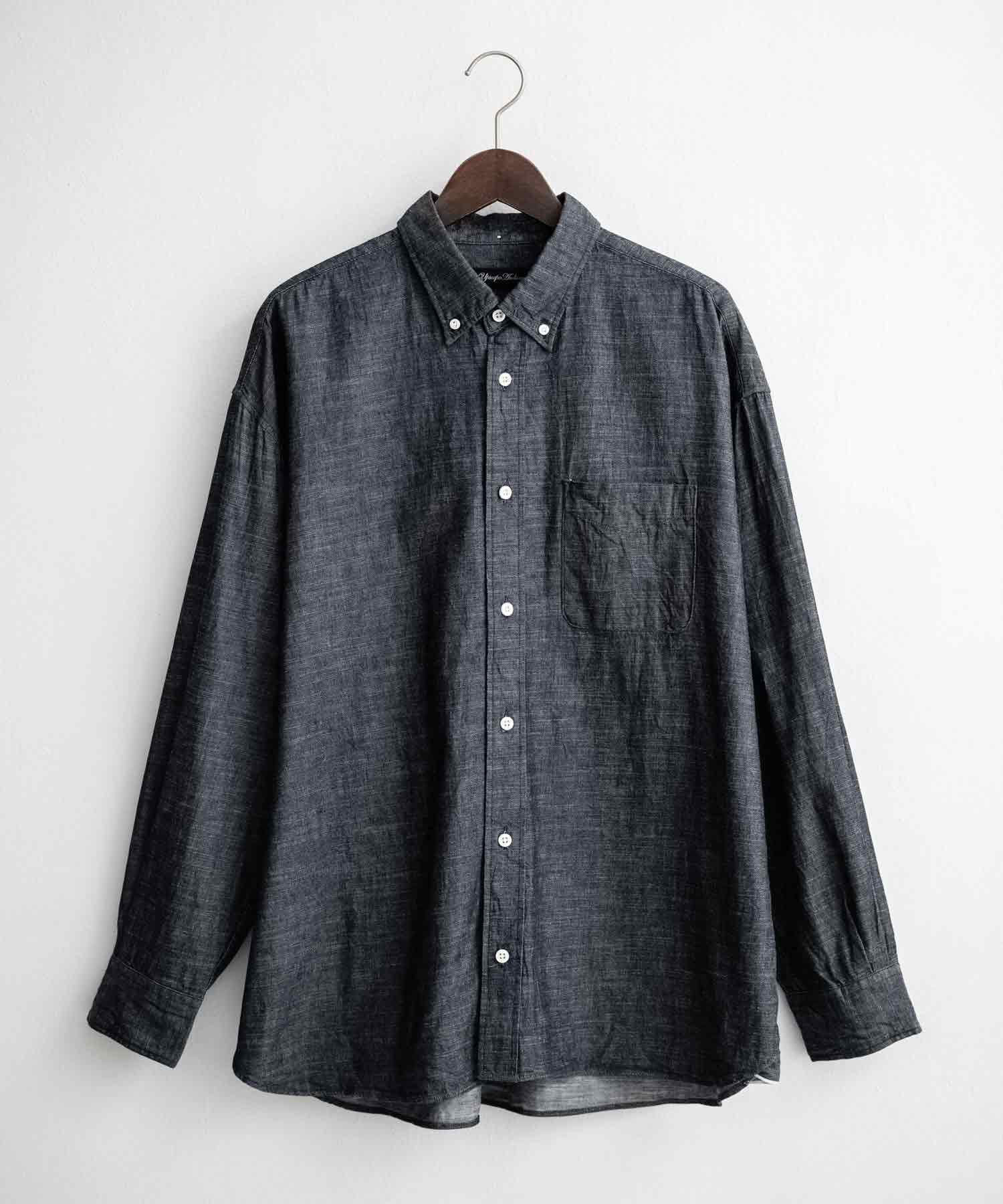 ロッキーモンロー Rocky Monroe デニムシャツ 長袖 ボタンダウン メンズ レディース ボクシーAライン 備中備後 6オンス 日本製 Upscape Audience AUD6703 15608 (ダークインディゴ) ダークインディゴ