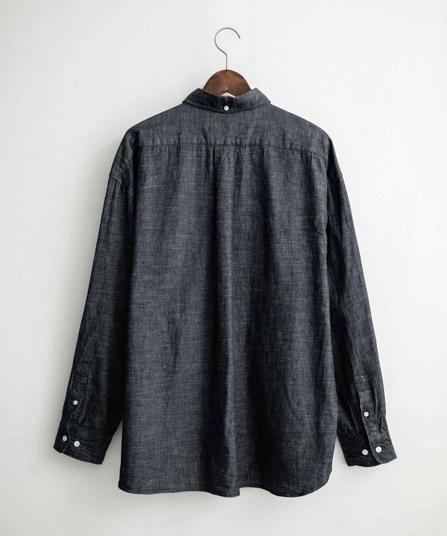 ロッキーモンロー Rocky Monroe デニムシャツ 長袖 ボタンダウン メンズ レディース ボクシーAライン 備中備後 6オンス 日本製 Upscape Audience AUD6703 15608 (ダークインディゴ) ダークインディゴ