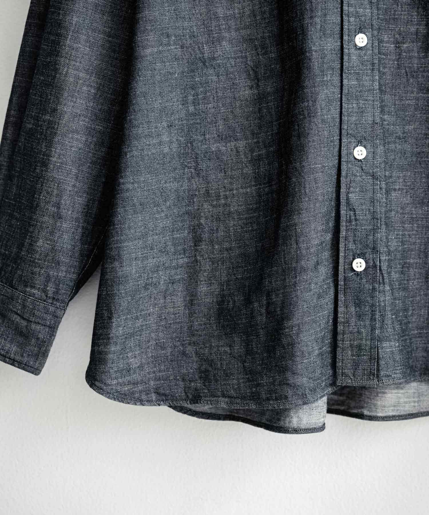 ロッキーモンロー Rocky Monroe デニムシャツ 長袖 ボタンダウン メンズ レディース ボクシーAライン 備中備後 6オンス 日本製 Upscape Audience AUD6703 15608 (ダークインディゴ) ダークインディゴ