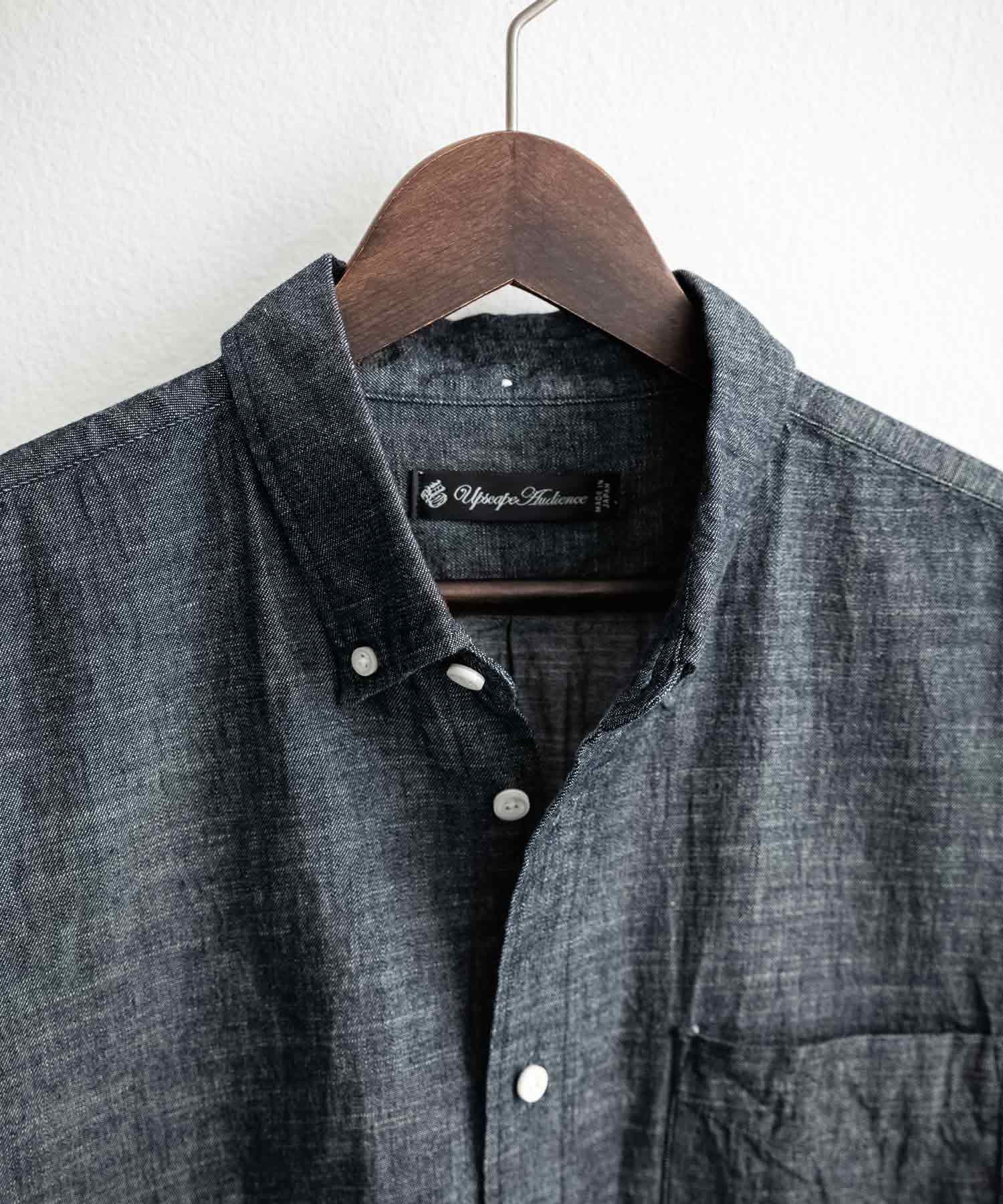 ロッキーモンロー Rocky Monroe デニムシャツ 長袖 ボタンダウン メンズ レディース ボクシーAライン 備中備後 6オンス 日本製 Upscape Audience AUD6703 15608 (ダークインディゴ) ダークインディゴ