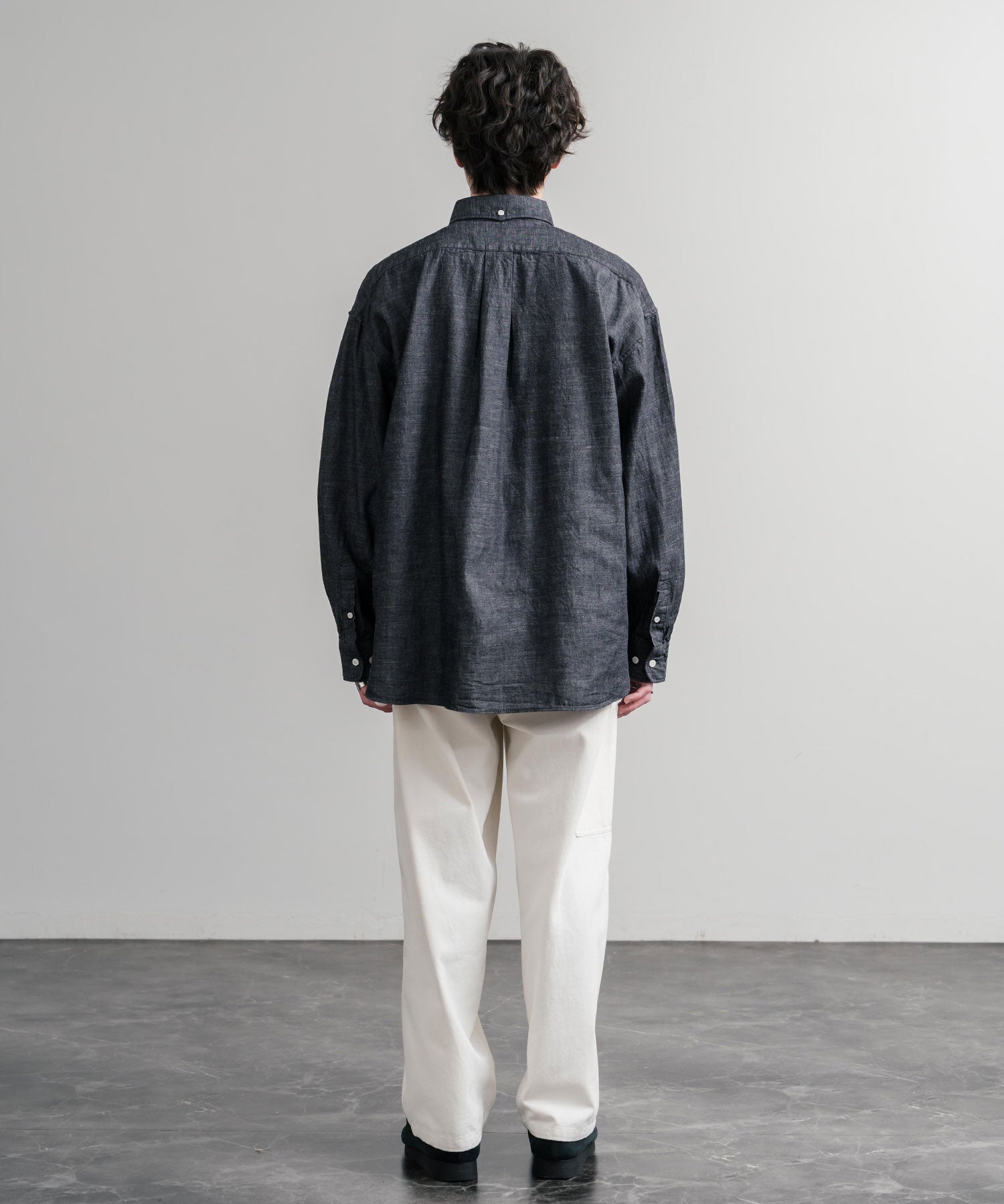 ロッキーモンロー Rocky Monroe デニムシャツ 長袖 ボタンダウン メンズ レディース ボクシーAライン 備中備後 6オンス 日本製 Upscape Audience AUD6703 15608 (ダークインディゴ) ダークインディゴ