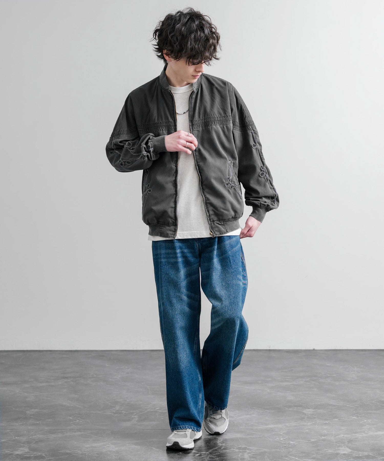 ロッキーモンロー Rocky Monroe ブルゾン ショート丈 メンズ ダービージャケット ライトアウター 異素材 オーバーサイズ ラグラン 薄手 KRIFF MAYER 2534003 15612 (20.ベージュ) 20.ベージュ