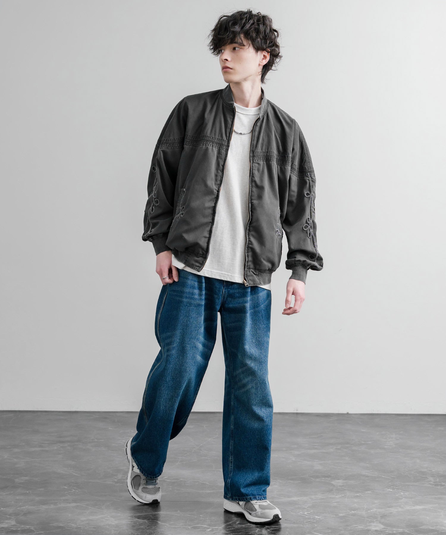 ロッキーモンロー Rocky Monroe ブルゾン ショート丈 メンズ ダービージャケット ライトアウター 異素材 オーバーサイズ ラグラン 薄手 KRIFF MAYER 2534003 15612 (20.ベージュ) 20.ベージュ