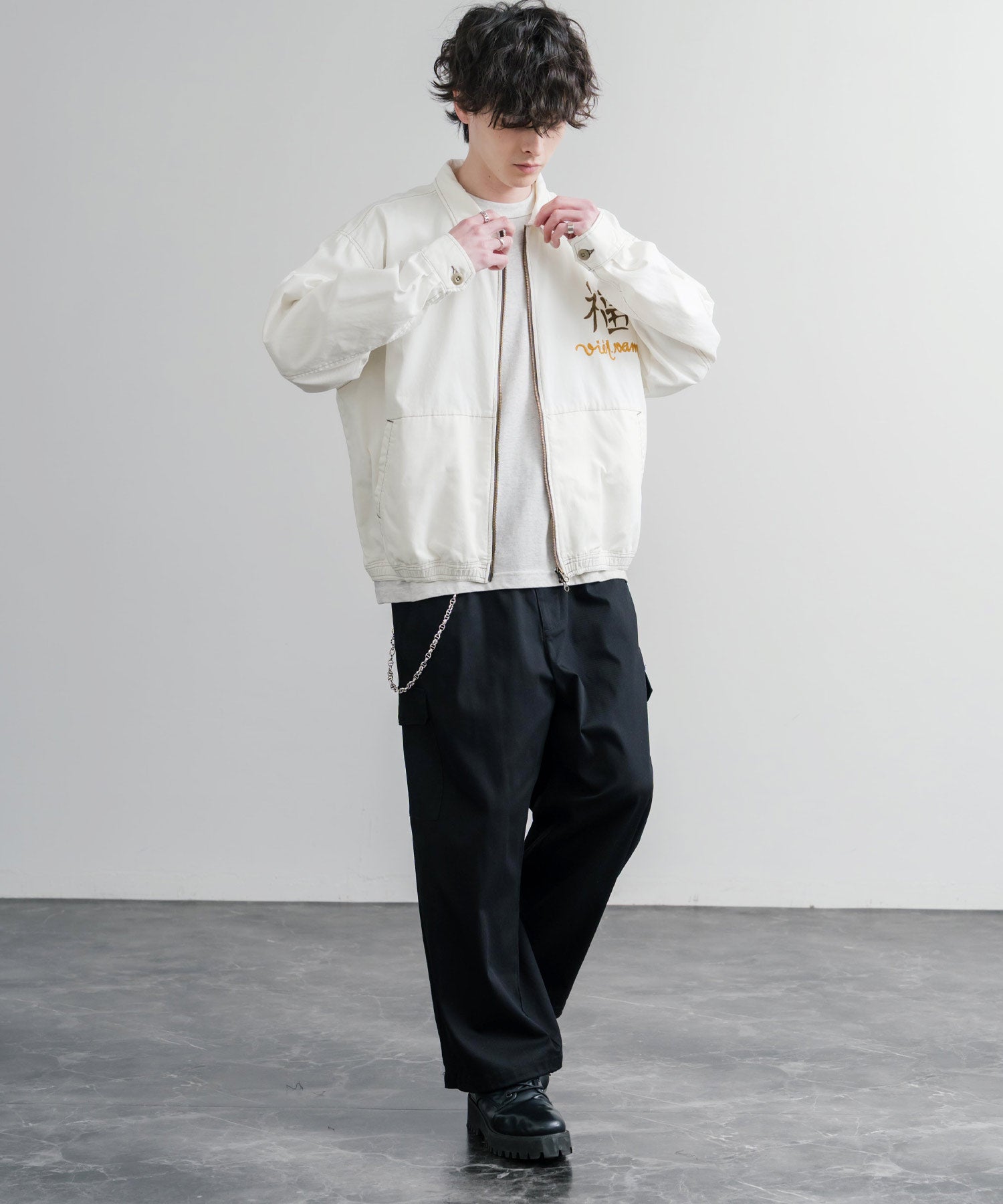 ロッキーモンロー Rocky Monroe スーベニアジャケット ベトジャン ブルゾン メンズ 刺繍 オーバーサイズ カジュアル アメカジ ミリタリー KRIFF MAYER 2534001 15610 (68.オリーブグリーン) 68.オリーブグリーン