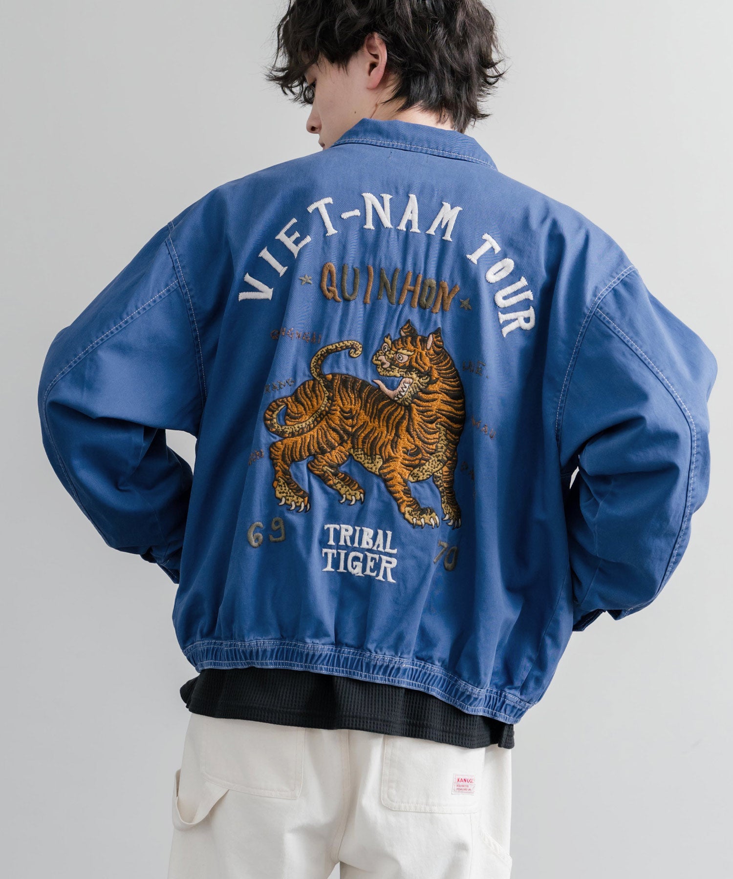 ロッキーモンロー Rocky Monroe スーベニアジャケット ベトジャン ブルゾン メンズ 刺繍 オーバーサイズ カジュアル アメカジ ミリタリー KRIFF MAYER 2534001 15610 (74.ブルー) 74.ブルー