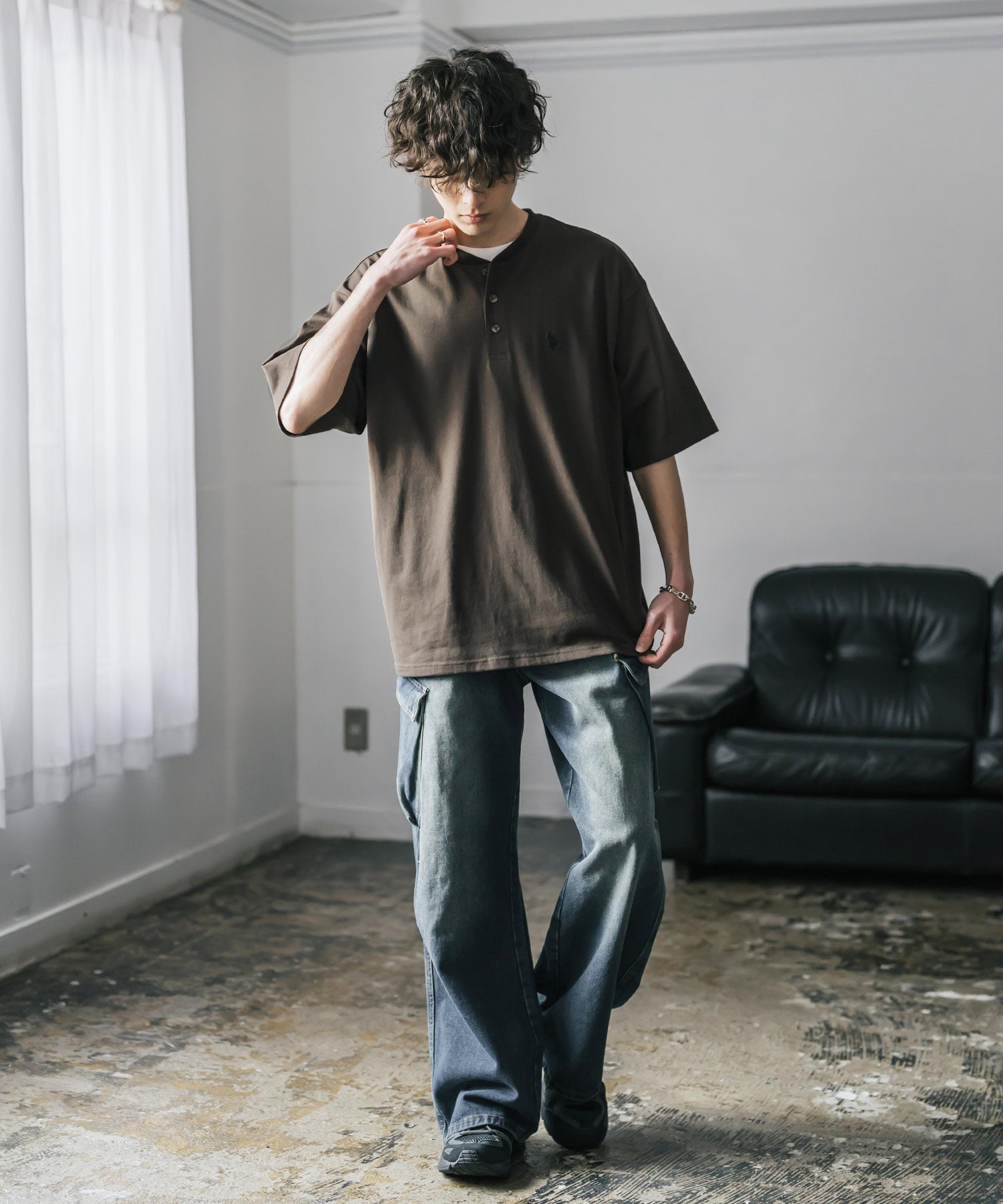 ロッキーモンロー Rocky Monroe U.S. POLO ASSN. ユーエスポロアッスン Tシャツ ヘンリーネック 半袖 メンズ レディース 天竺 カットソー リラックス 15427 (ホワイト) ホワイト