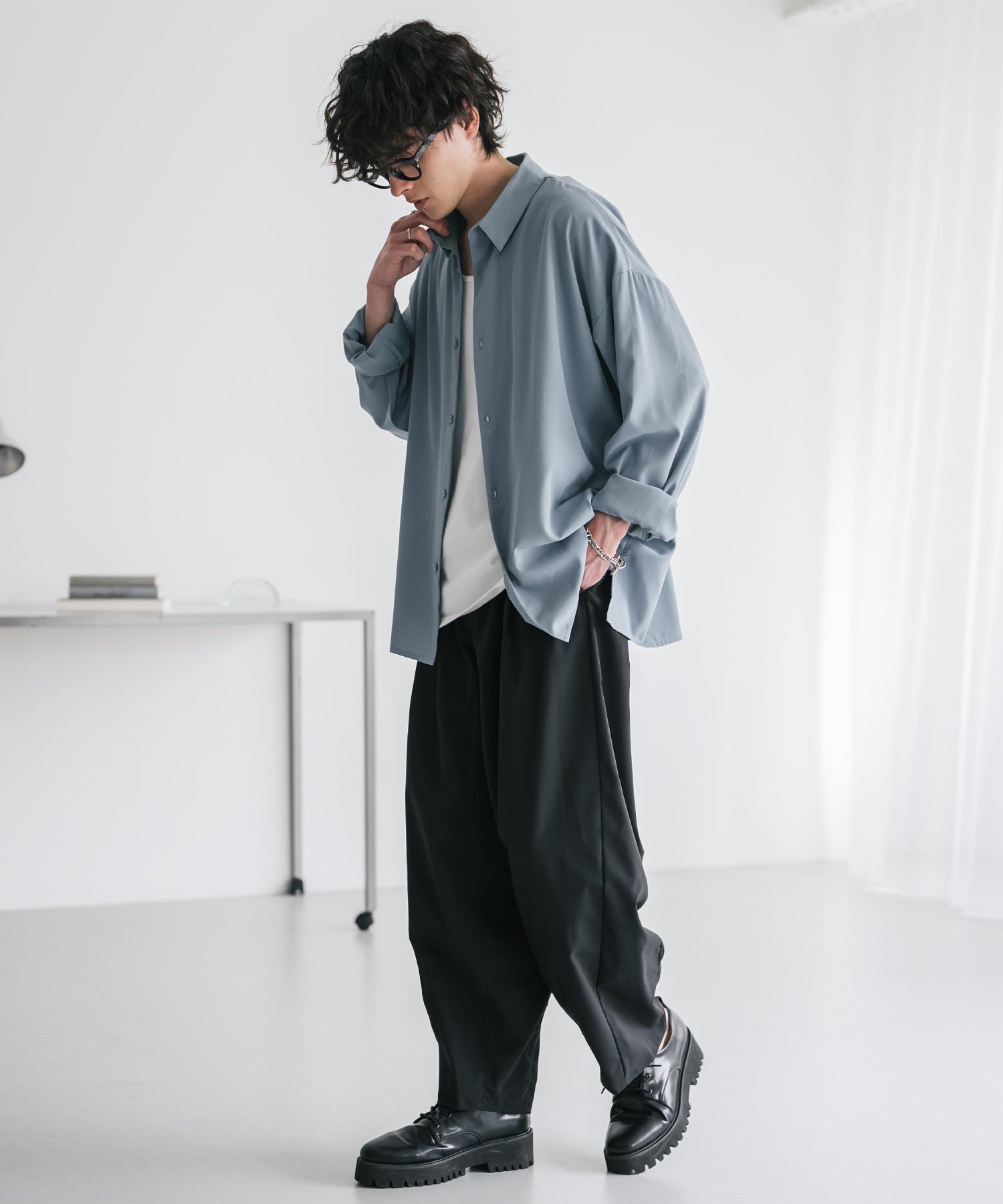 ロッキーモンロー Rocky Monroe バルーンパンツ カーブ バレル 接触冷感 メンズ ワイド イージー テーパード リラックス タック リネンライク 吸水速乾 ストレッチ ひんやり 軽い 15481 (ブラウン) ブラウン