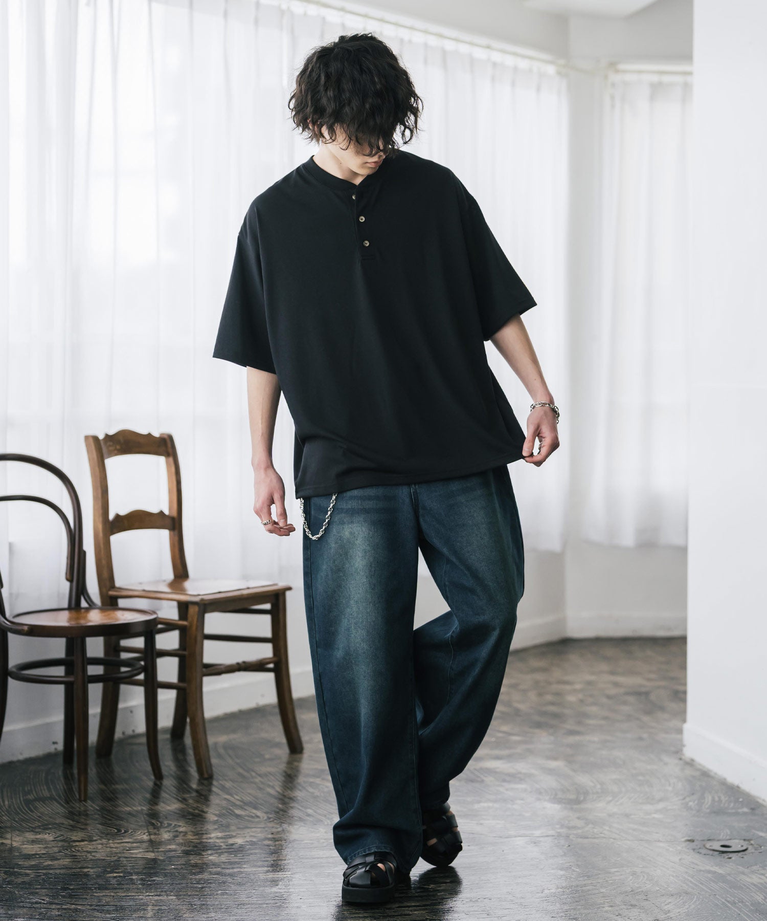 ロッキーモンロー Rocky Monroe Tシャツ 半袖 無地 ヘンリーネック メンズ レディース カットソー 多機能 接触冷感 遮熱 UVカット コットンタッチ 吸水拡散 リラックス 15428 (グレージュ) グレージュ