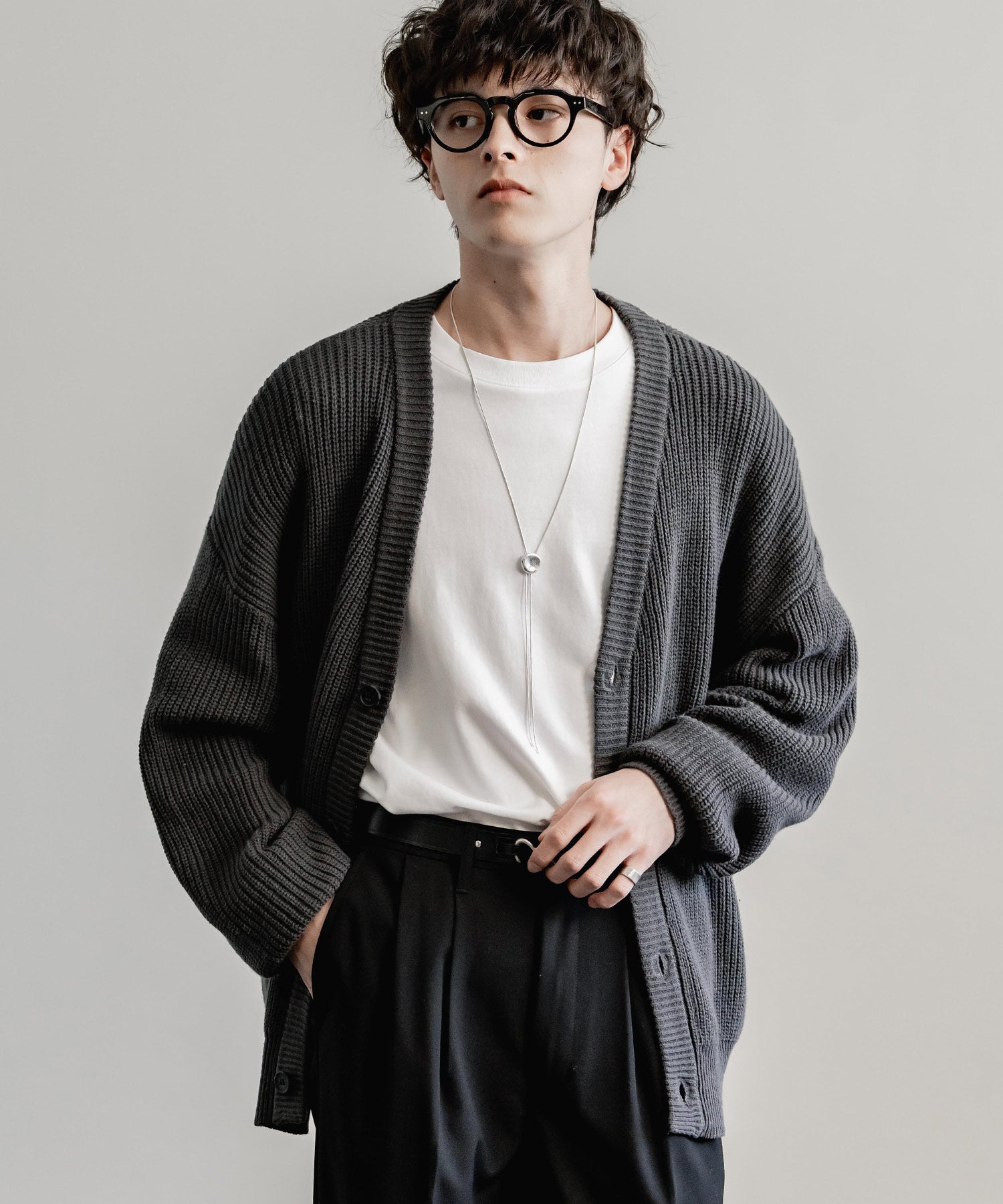 ロッキーモンロー Rocky Monroe ニットカーディガン メンズ レディース セーター 片畦編み ハイバルキー ウォッシャブル 羽織り ライトアウター オーバーサイズ ビッグシルエット カジュアル (オレンジ) オレンジ