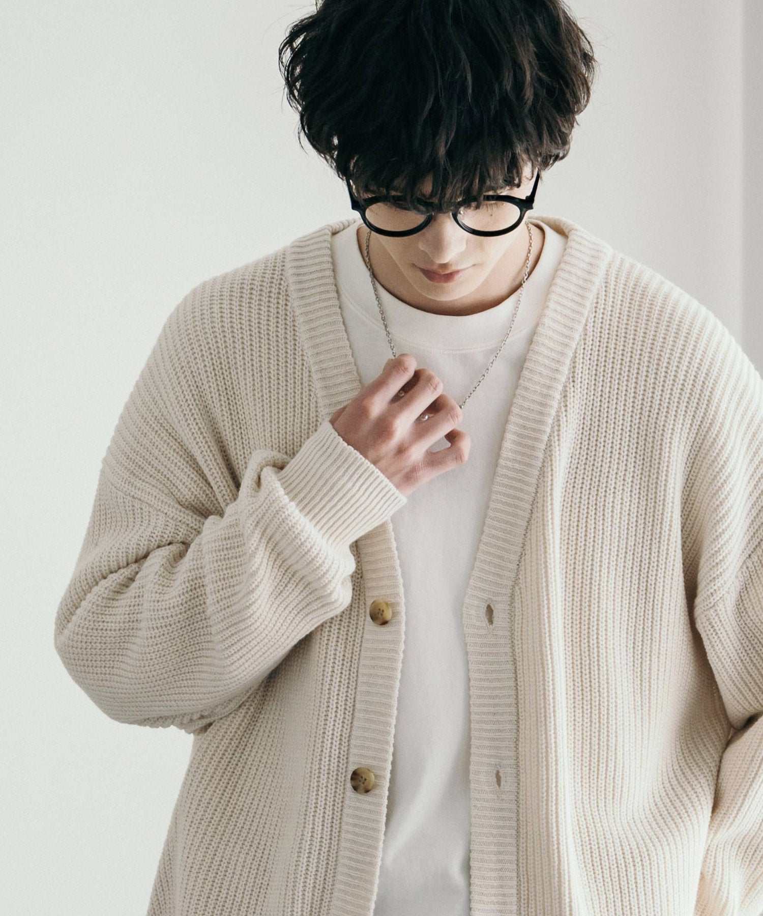 ロッキーモンロー Rocky Monroe ニットカーディガン メンズ レディース セーター 片畦編み ハイバルキー ウォッシャブル 羽織り ライトアウター オーバーサイズ ビッグシルエット カジュアル