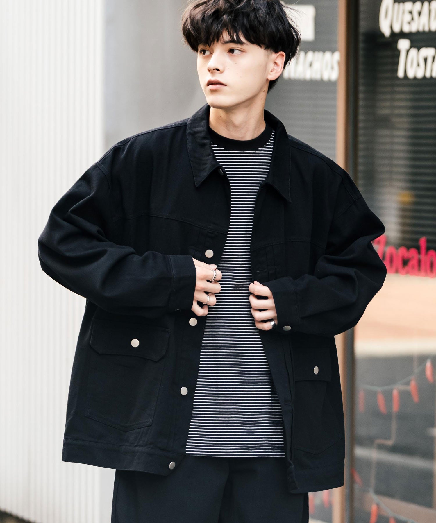 ロッキーモンロー Rocky Monroe セットアップ デニムジャケット ワイドパンツ メンズ レディース ライトアウター オーバーサイズ ビッグシルエット ゆったり ワーク セカンド 2nd Gジャン