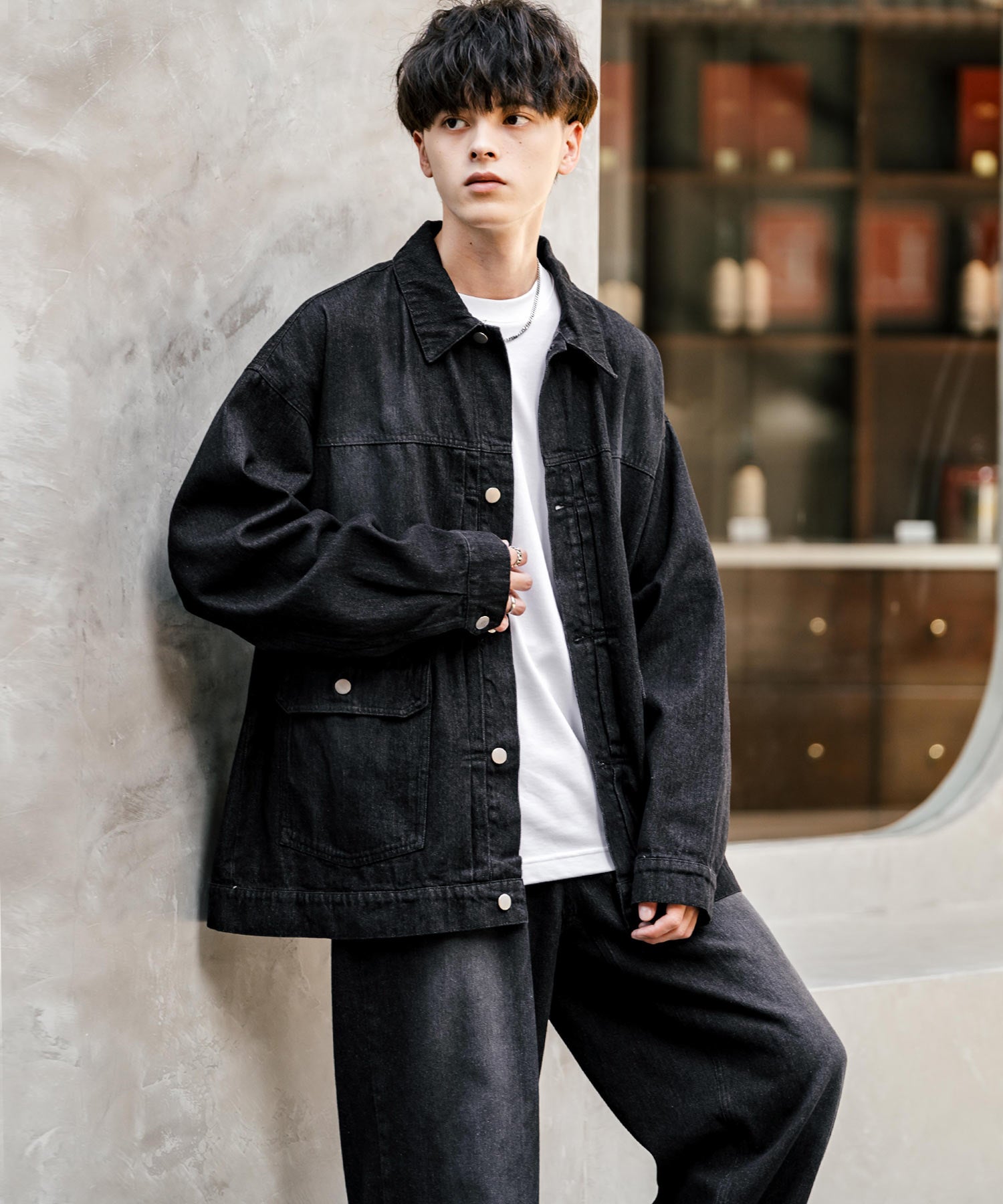 ロッキーモンロー Rocky Monroe セットアップ デニムジャケット ワイドパンツ メンズ レディース ライトアウター オーバーサイズ ビッグシルエット ゆったり ワーク セカンド 2nd Gジャン