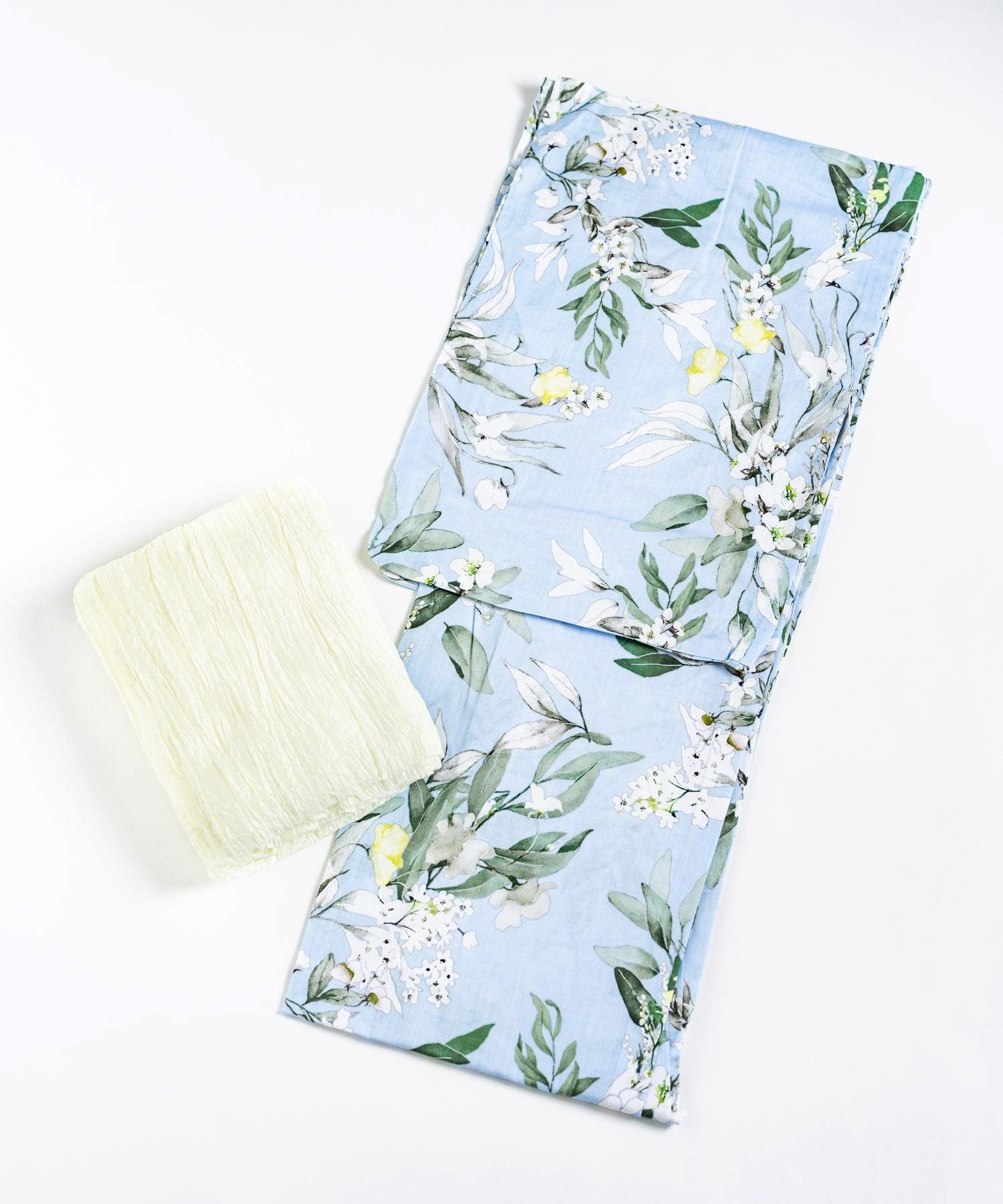 ロッキーモンロー Rocky Monroe 浴衣 2点セット レディース しわ兵児帯 和服 花柄 綿100% 女性用 大人 可愛い レトロ おしゃれ フリーサイズ 花火 夏祭り ゆかた 14697 (A) A