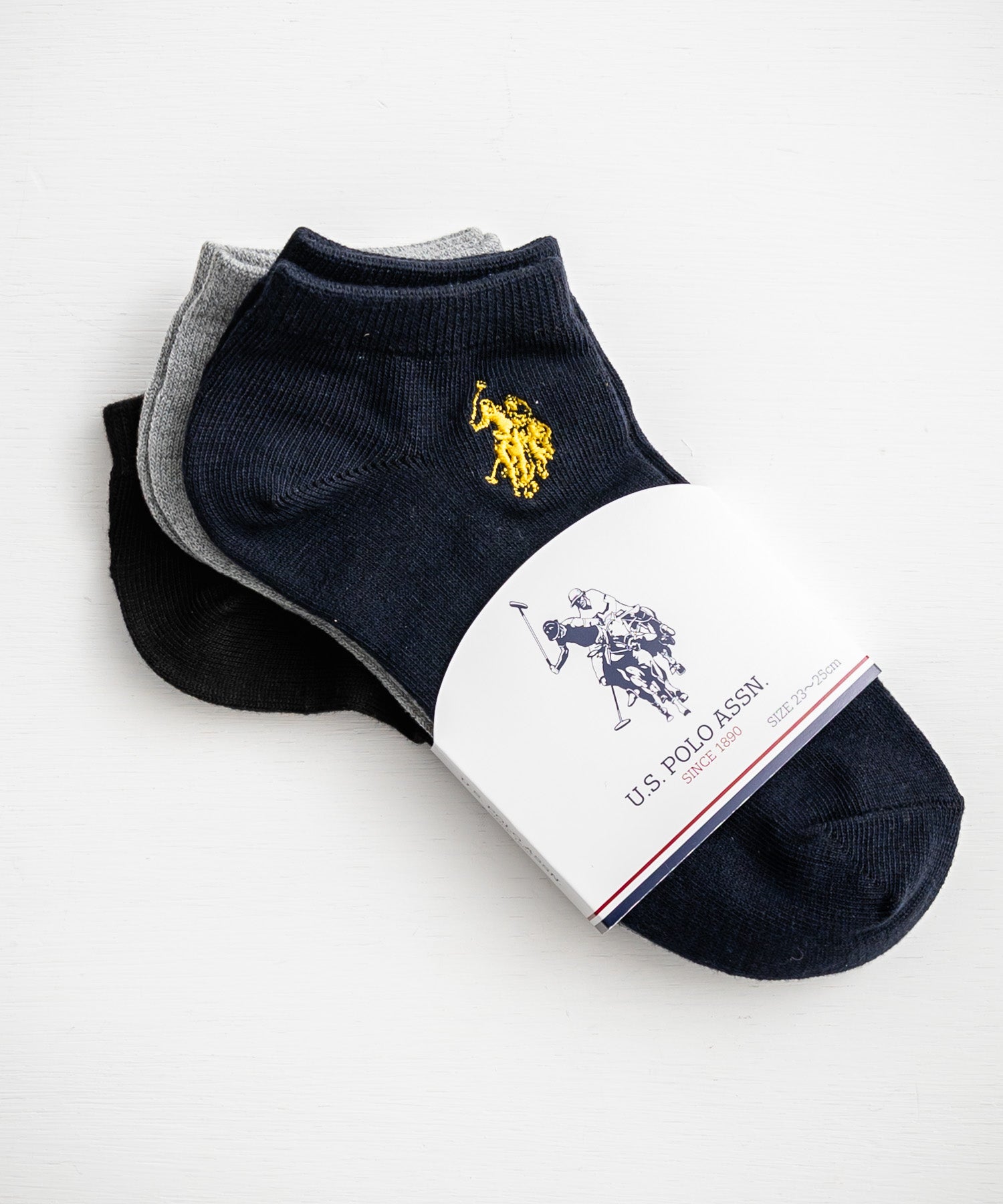 ロッキーモンロー Rocky Monroe スニーカーソックス 3足セット アソート レディース 靴下 アンクル丈 くるぶし ロゴ刺繍 ワンポイント 通学 U.S. POLO ASSN. 15070 (アソート) アソート