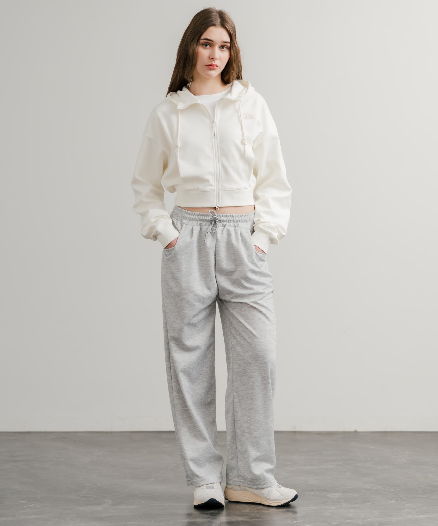 ロッキーモンロー Rocky Monroe スウェットパンツ イージー ワイド ルーズシルエット レディース ストレート 無地 ウエストゴム シンプル 韓国 Y2K スポーティー 部屋着 14918 (ホワイト) ホワイト