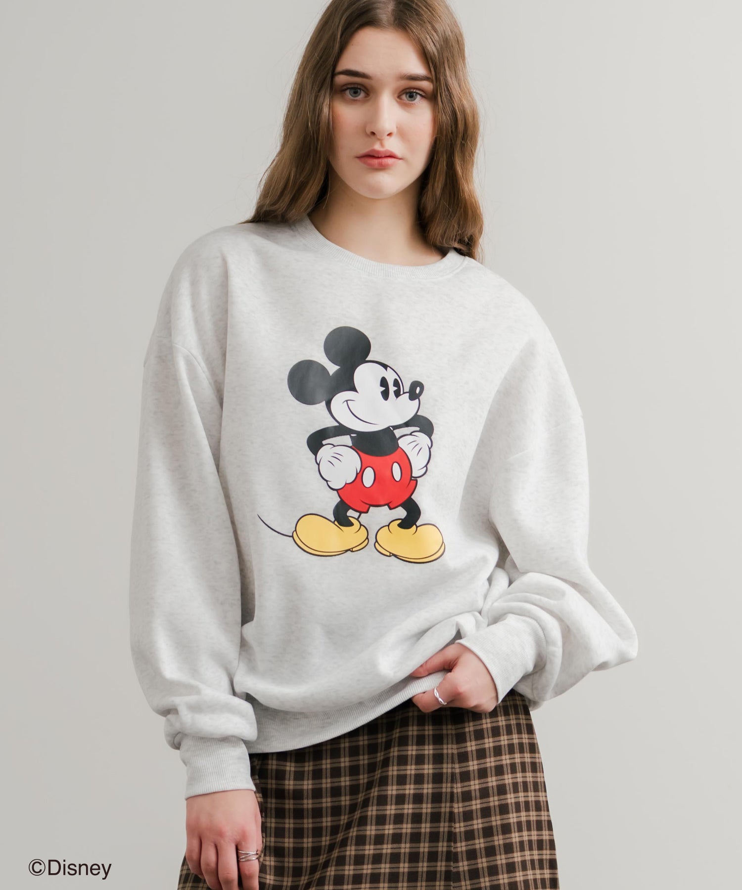 ロッキーモンロー Rocky Monroe DISNEY ディズニー ミッキーマウス スウェット トレーナー レディース メンズ 裏起毛 プリント キャラクター オーバーサイズ リラックス 14939 (B.D/グリーン) B.D/グリーン