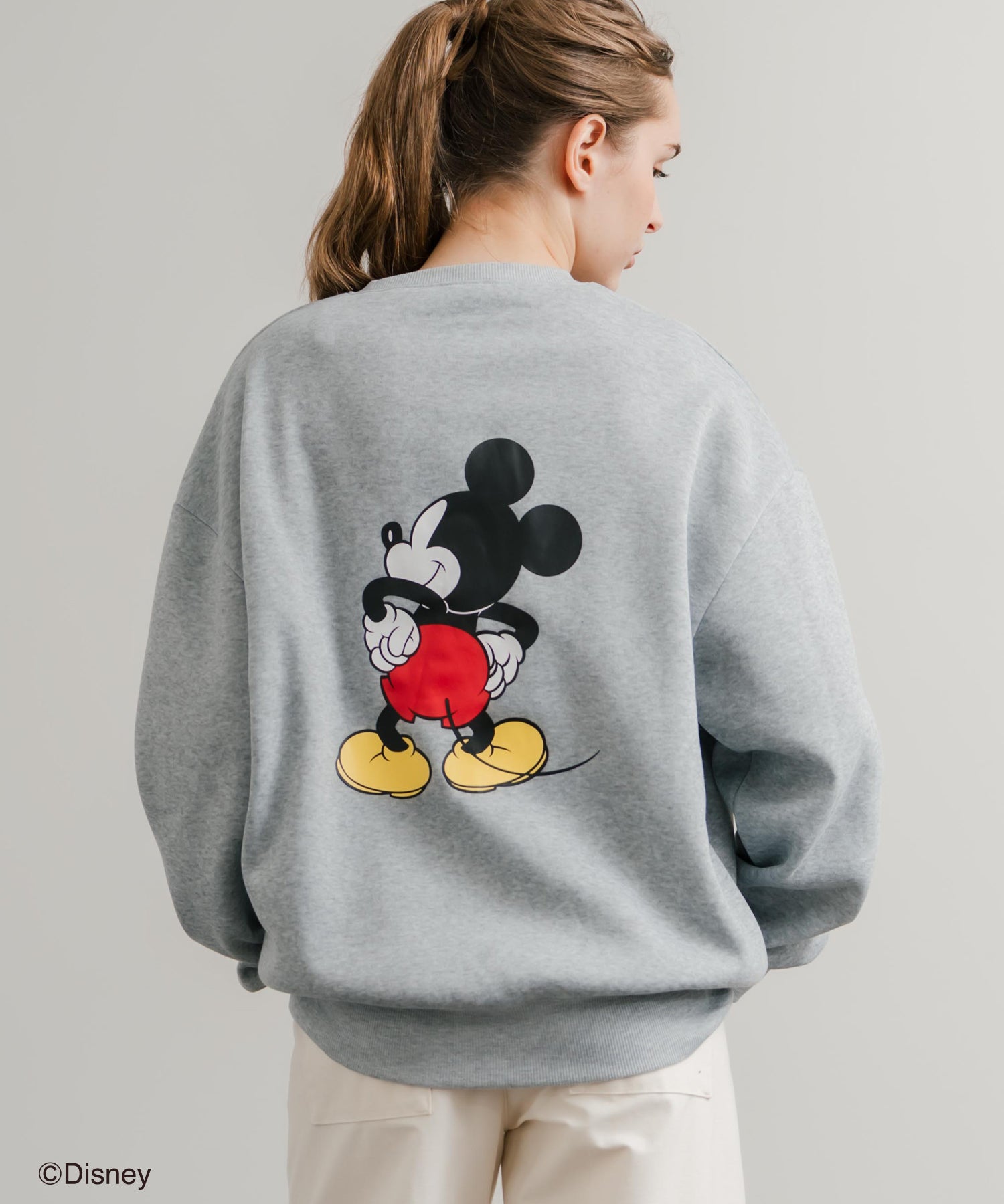 ロッキーモンロー Rocky Monroe DISNEY ディズニー ミッキーマウス スウェット トレーナー レディース メンズ 裏起毛 プリント キャラクター オーバーサイズ リラックス 14939 (B.D/グリーン) B.D/グリーン